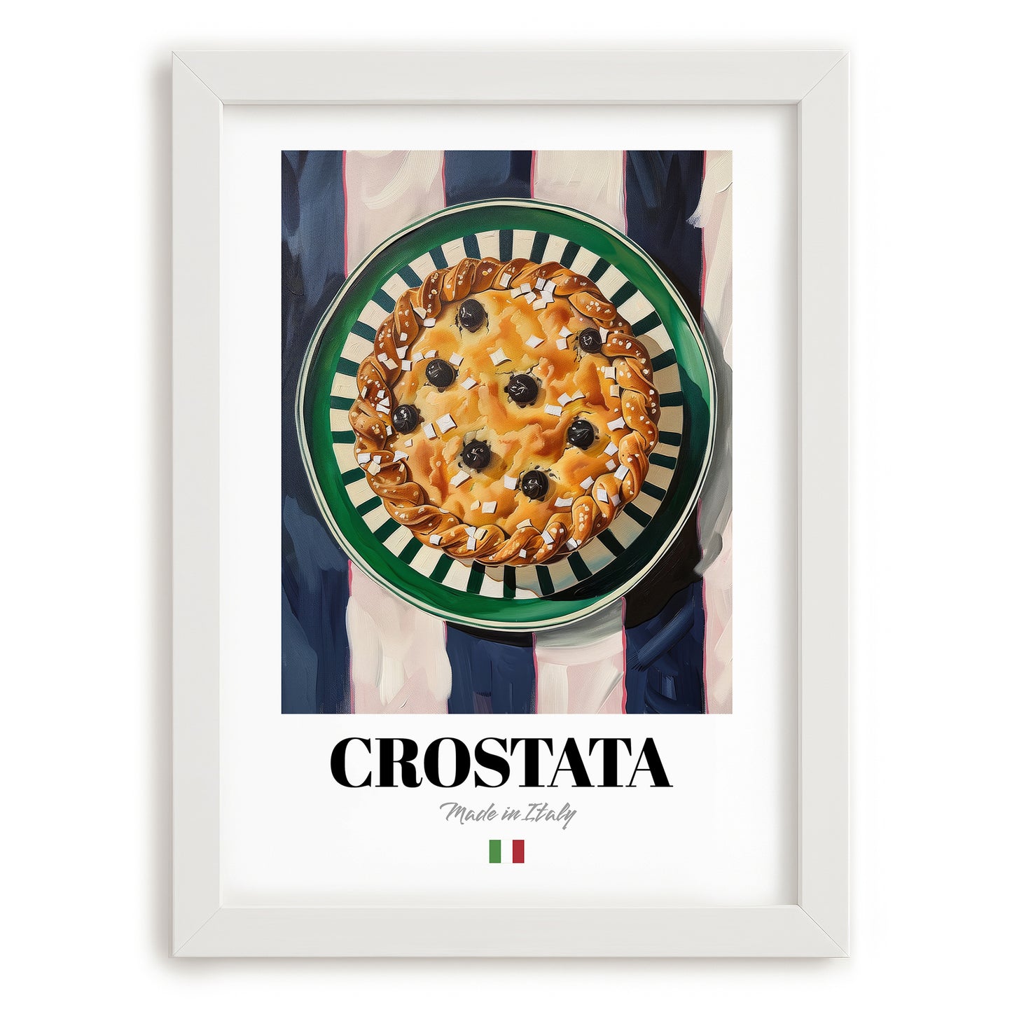 Crostata – Italian Dessert Dish, Fine Dining Restaurant Art, placed in minimal white frame