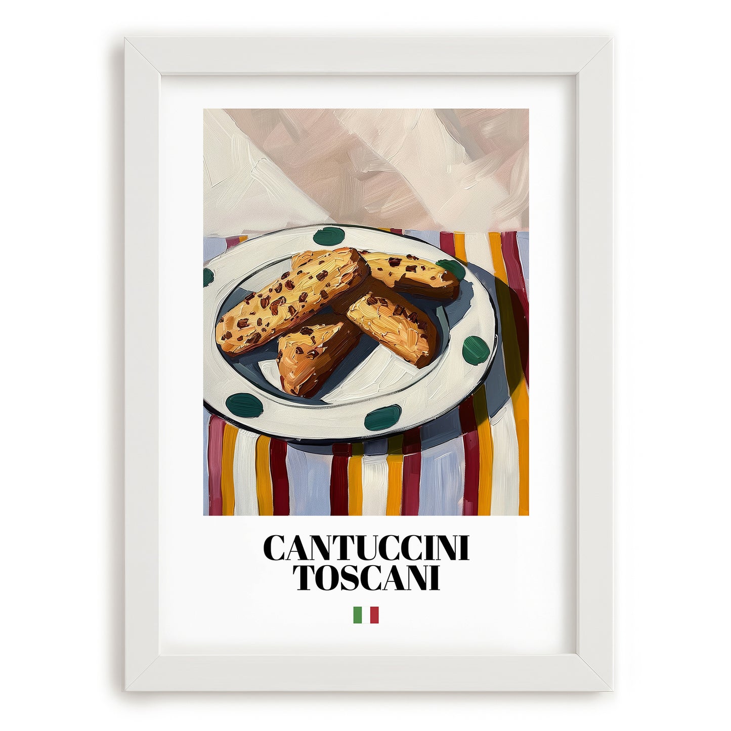 Cantuccini Toscani – Italian Biscuits Dish, Restaurant Art, placed in minimal white frame