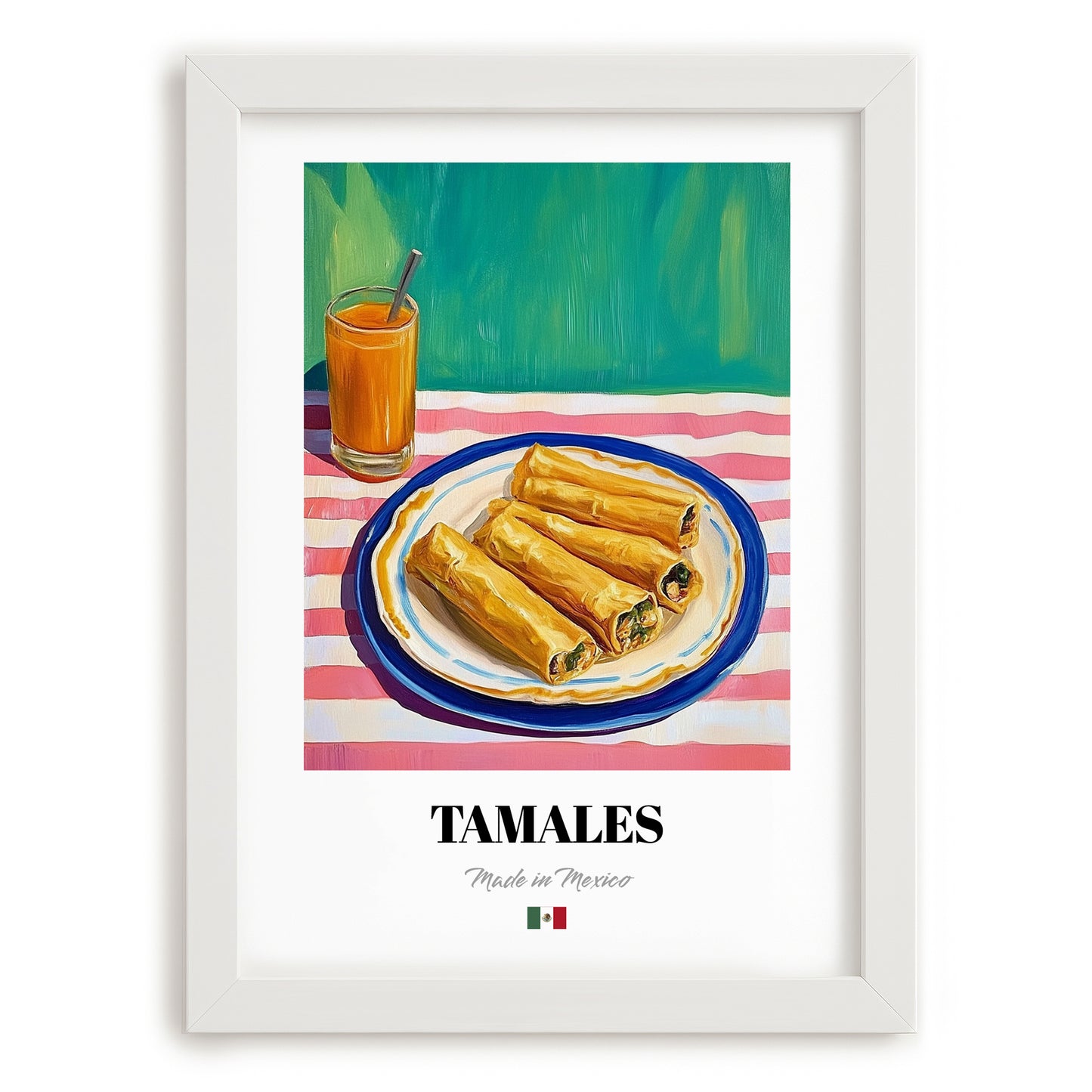 Tamales – Art, Mexican Food Still Life, placed in minimal white frame