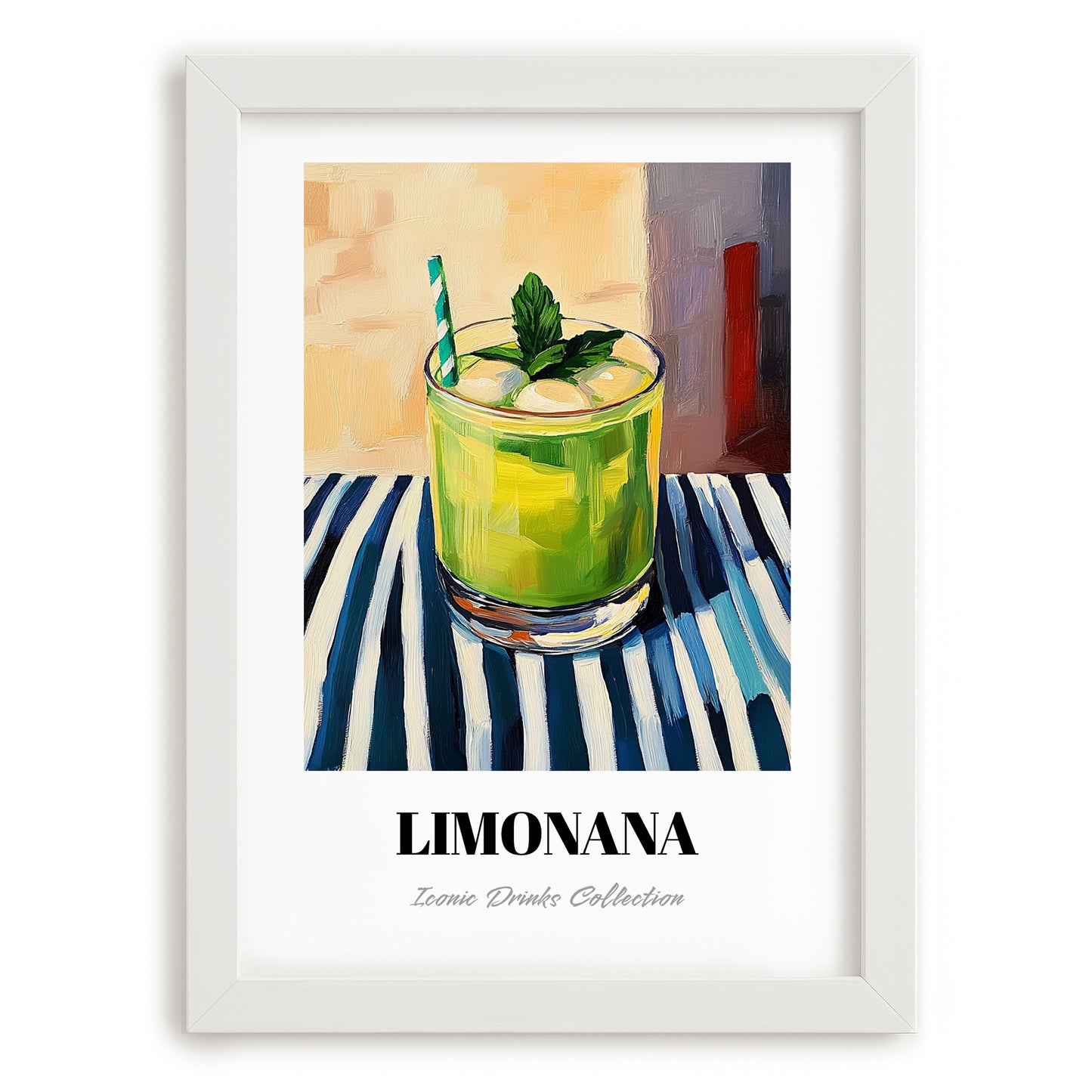 Limonana – Israeli Street Café Scene, Israeli Spirit Print, placed in minimal white frame