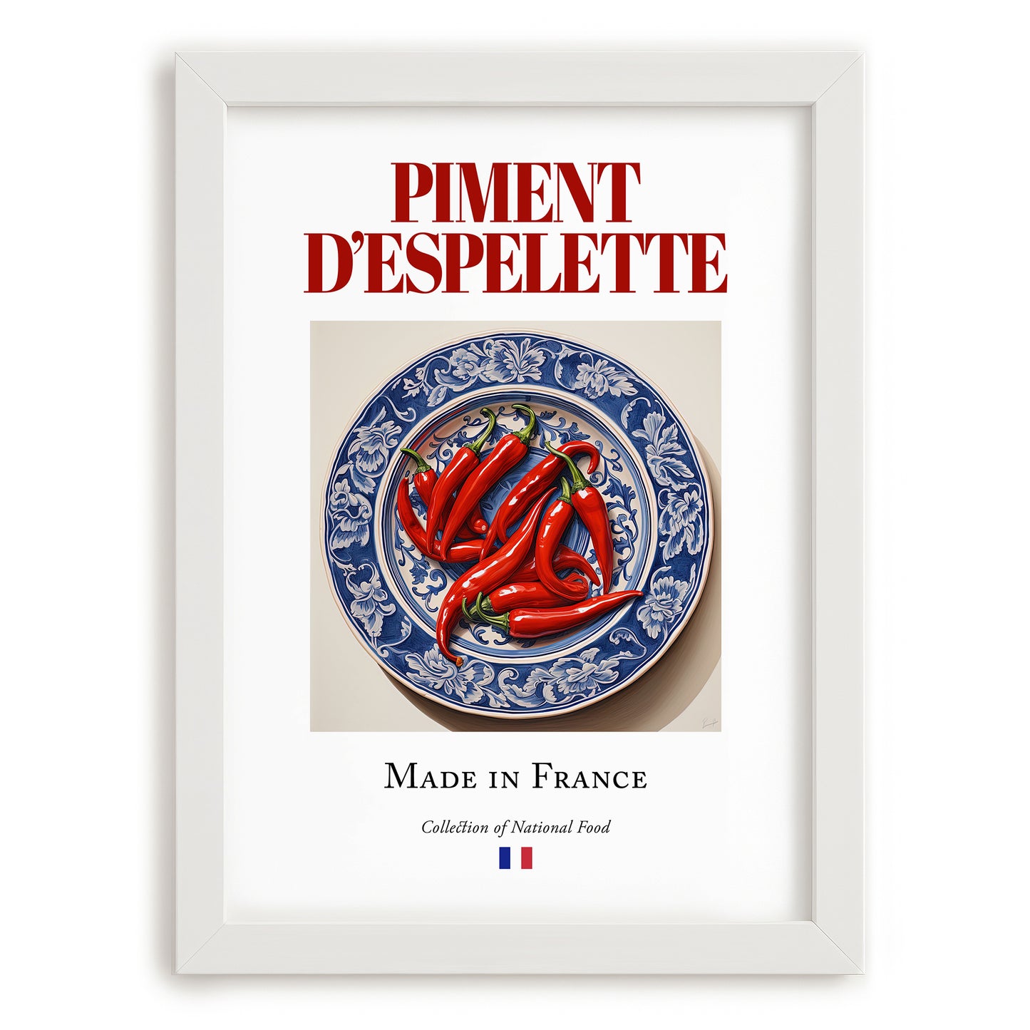 Piment d'Espelette – French Spice Dish, Café Print, placed in minimal white frame