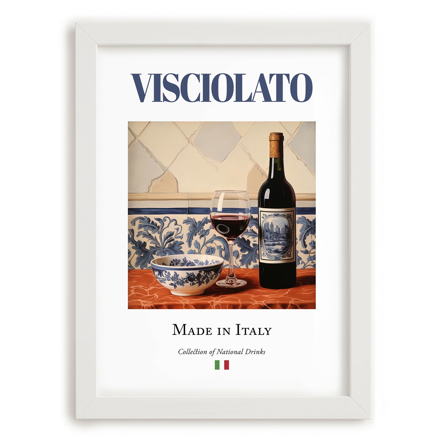 Visciolato – Italian Red Wine, Vinoteca Poster, placed in minimal white frame
