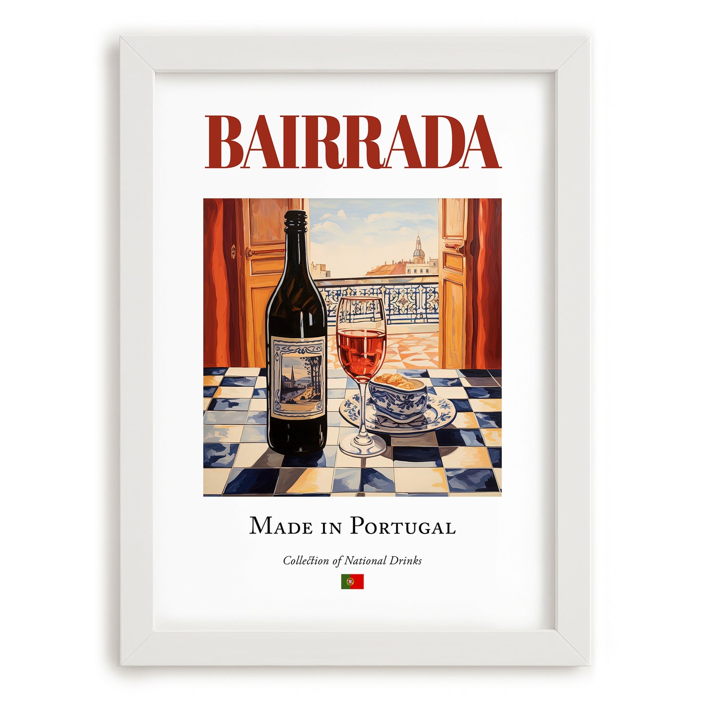 Bairrada – Portuguese Red Wine, Vinoteca Art, placed in minimal white frame