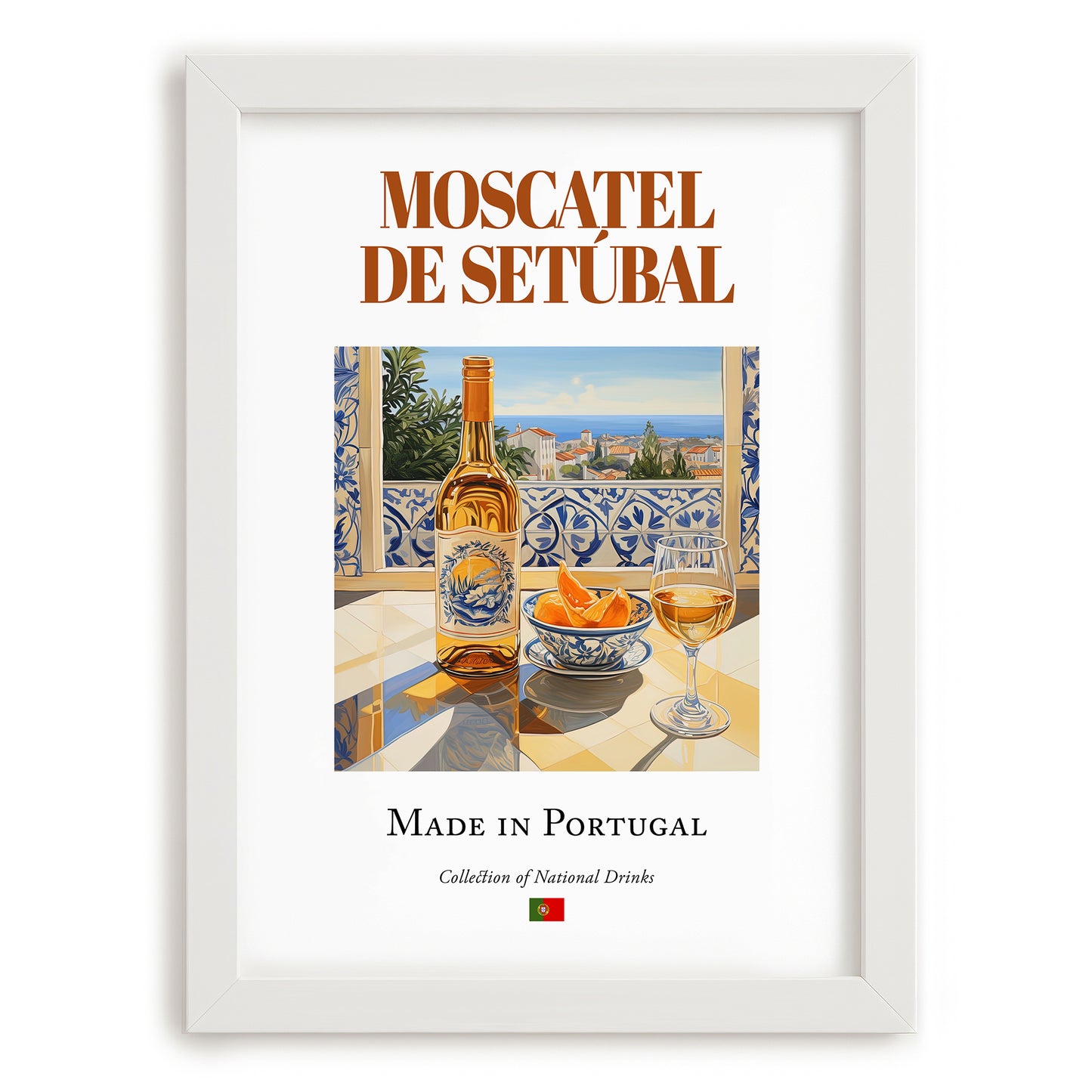 Moscatel de Setúbal – Portuguese Dessert Wine, Enoteca Art, placed in minimal white frame