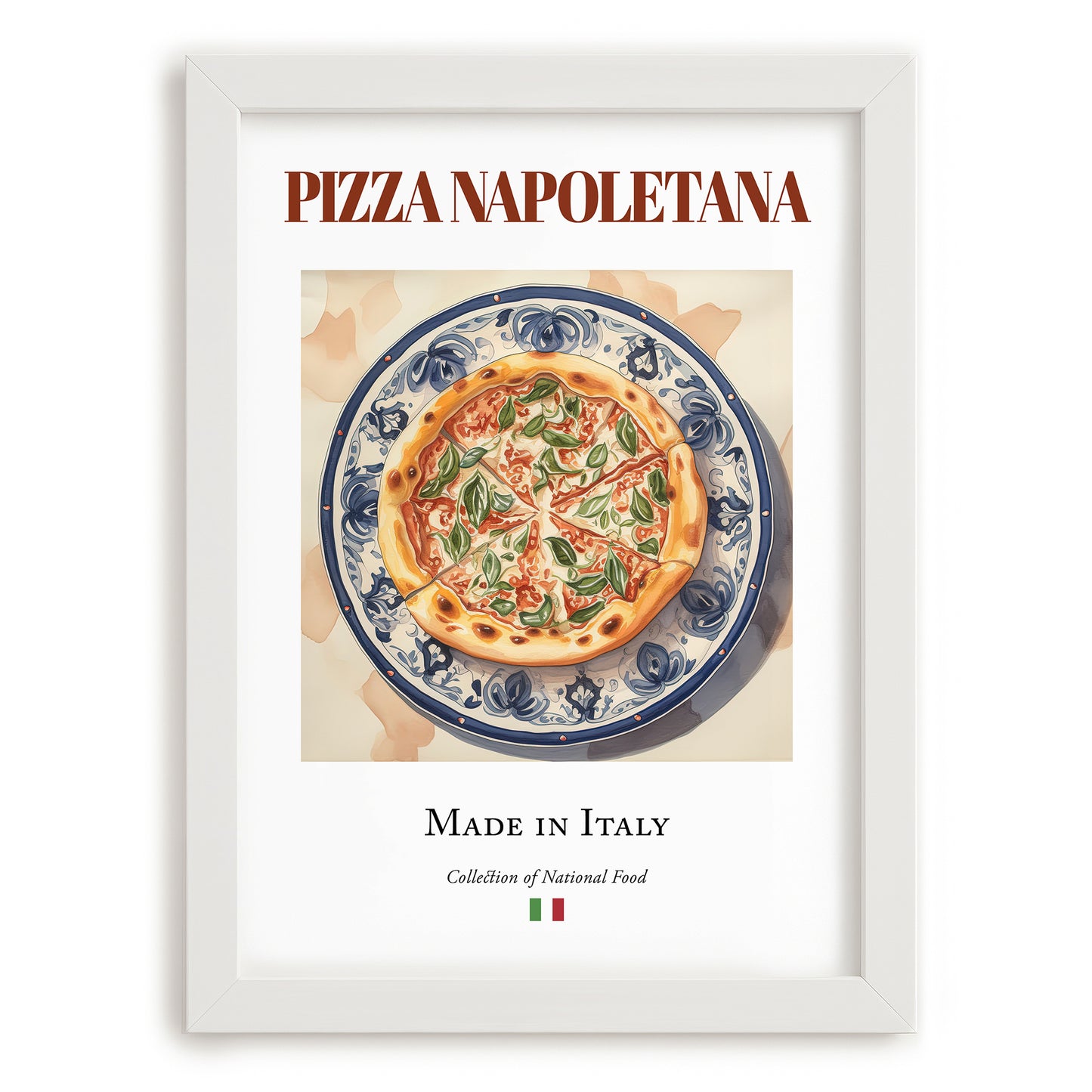 Neapolitan-Style Pizza – Italian Pizza, Ristorante Poster, placed in minimal white frame