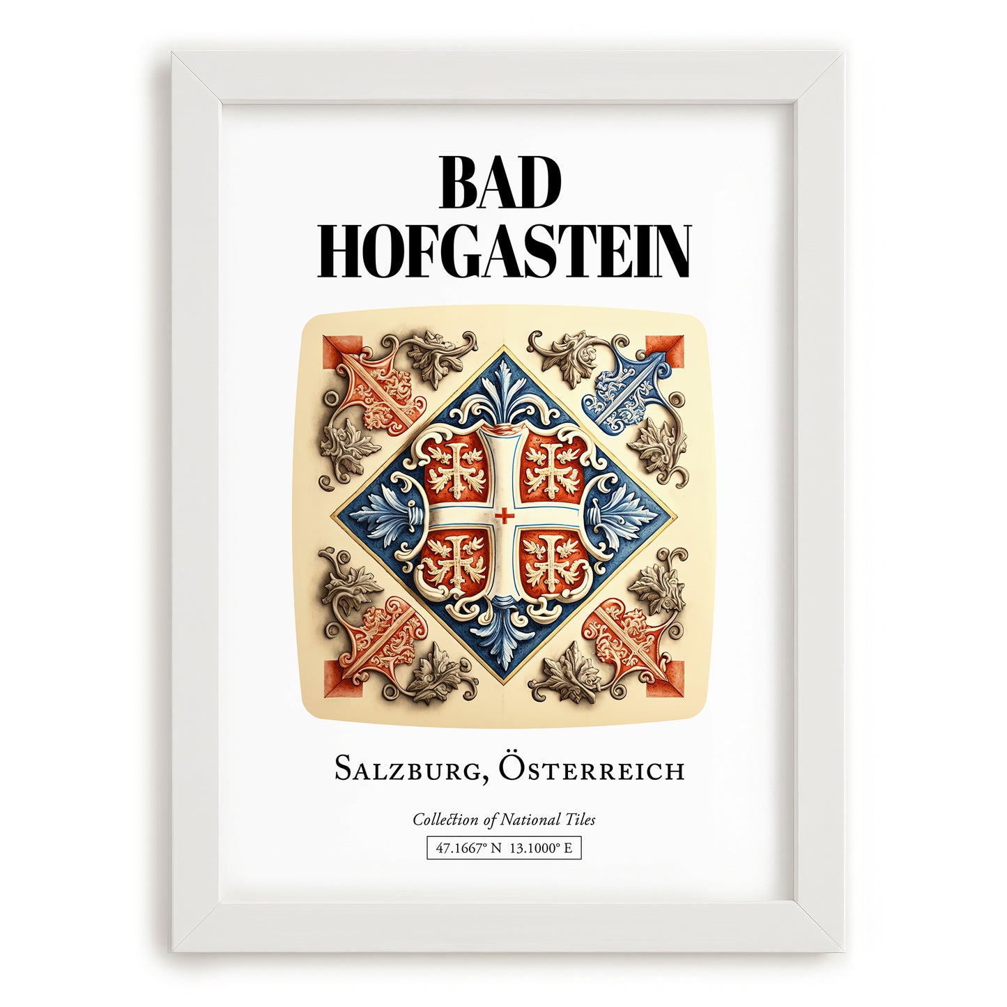Bad Hofgastein, Austria – Travel Poster, placed in minimal white frame