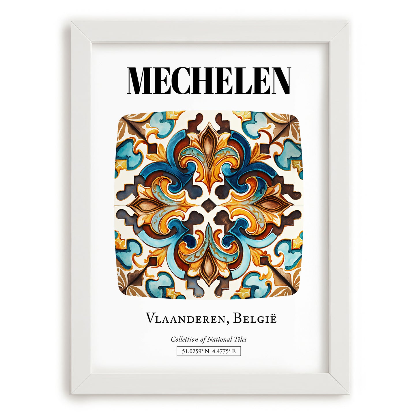 Mechelen, Belgium – Dream Destination Decor, placed in minimal white frame