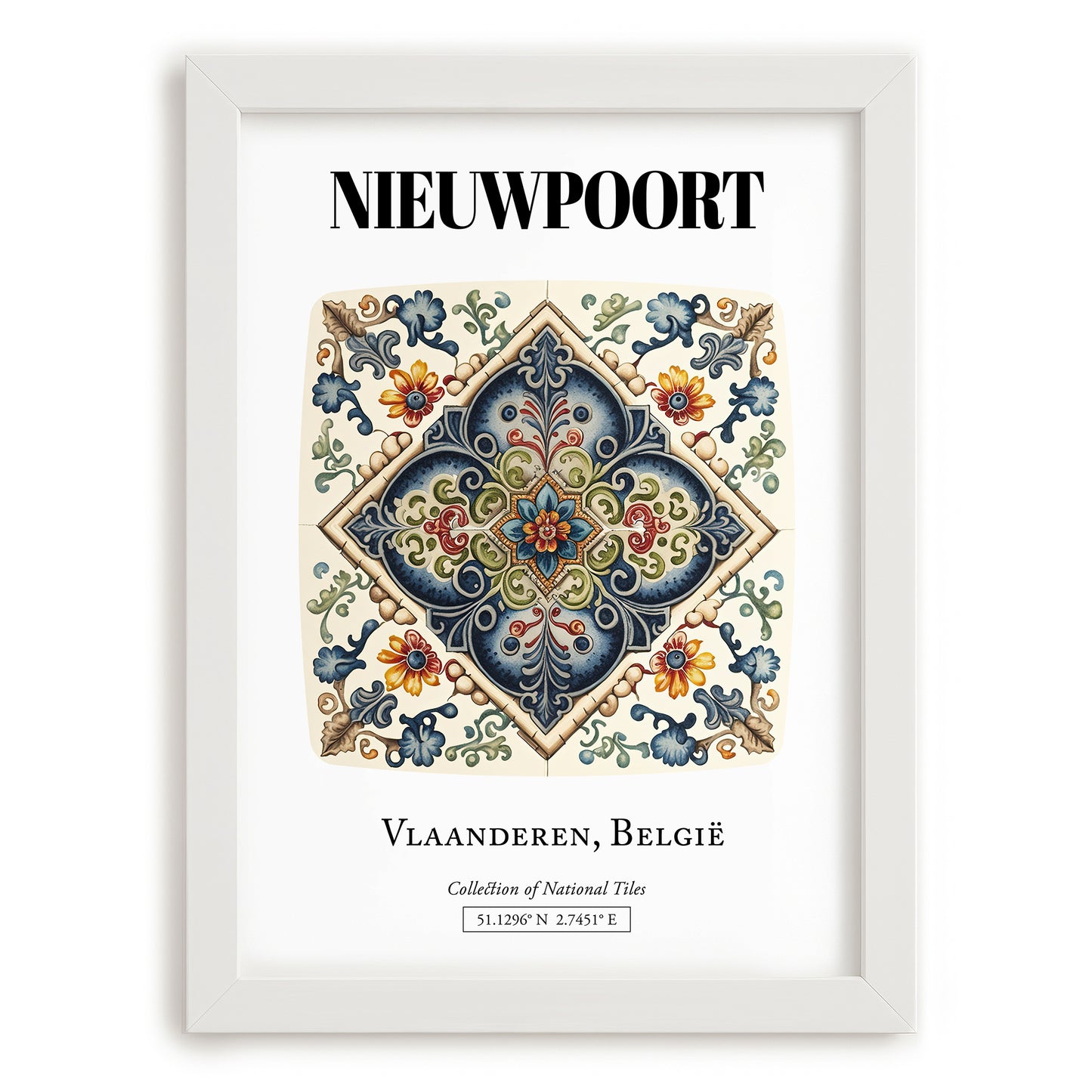 Nieuwpoort, Belgium – World Travel Art, placed in minimal white frame