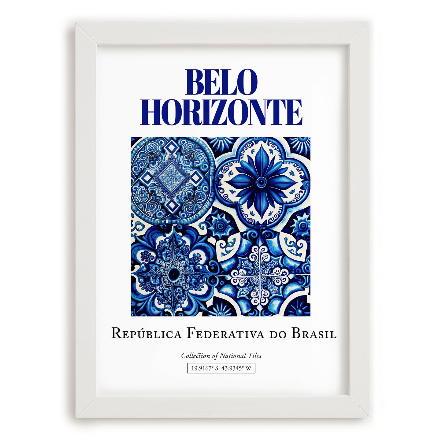 Belo Horizonte, Brasil – Travel Wall Decor, placed in minimal white frame