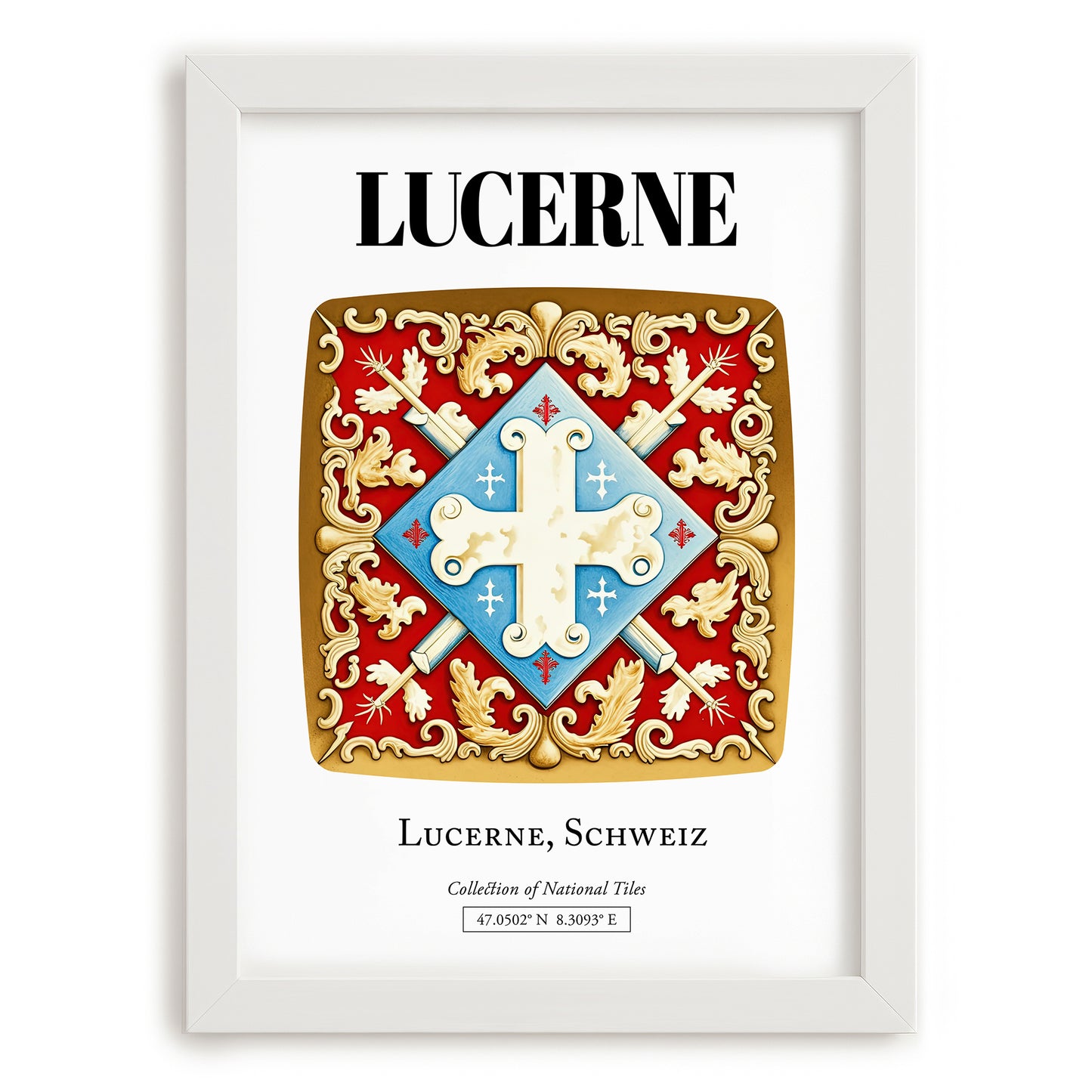 Lucerne, Switzerland – Historic Cities Art Print, placed in minimal white frame