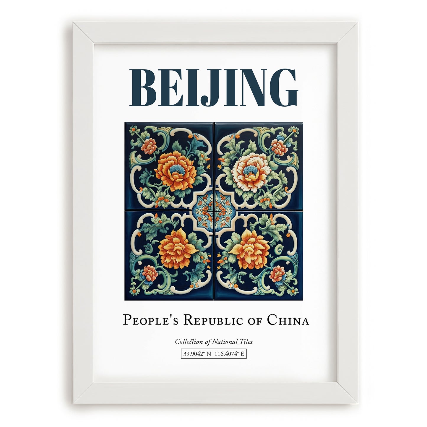 Beijing, China – Wanderlust-Inspired Poster, placed in minimal white frame