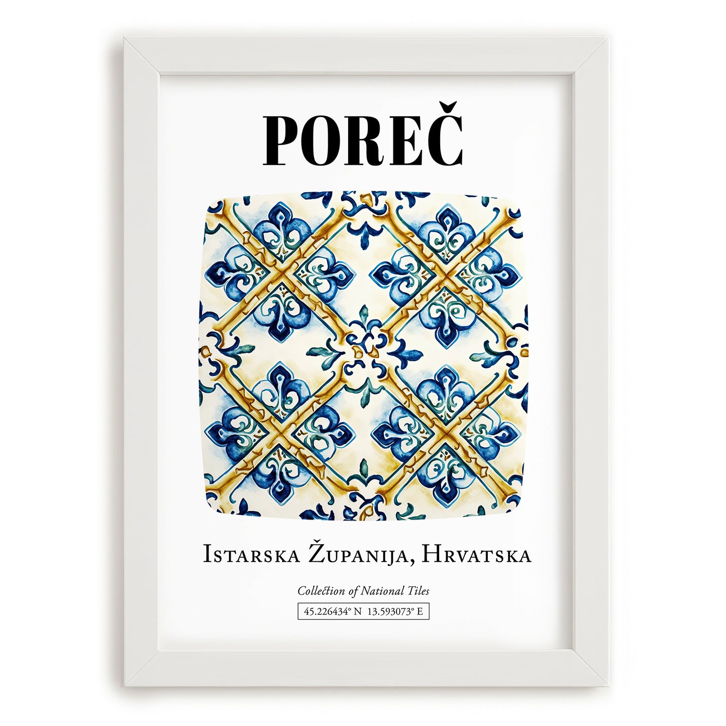 Poreč, Croatia – Travel Print, placed in minimal white frame