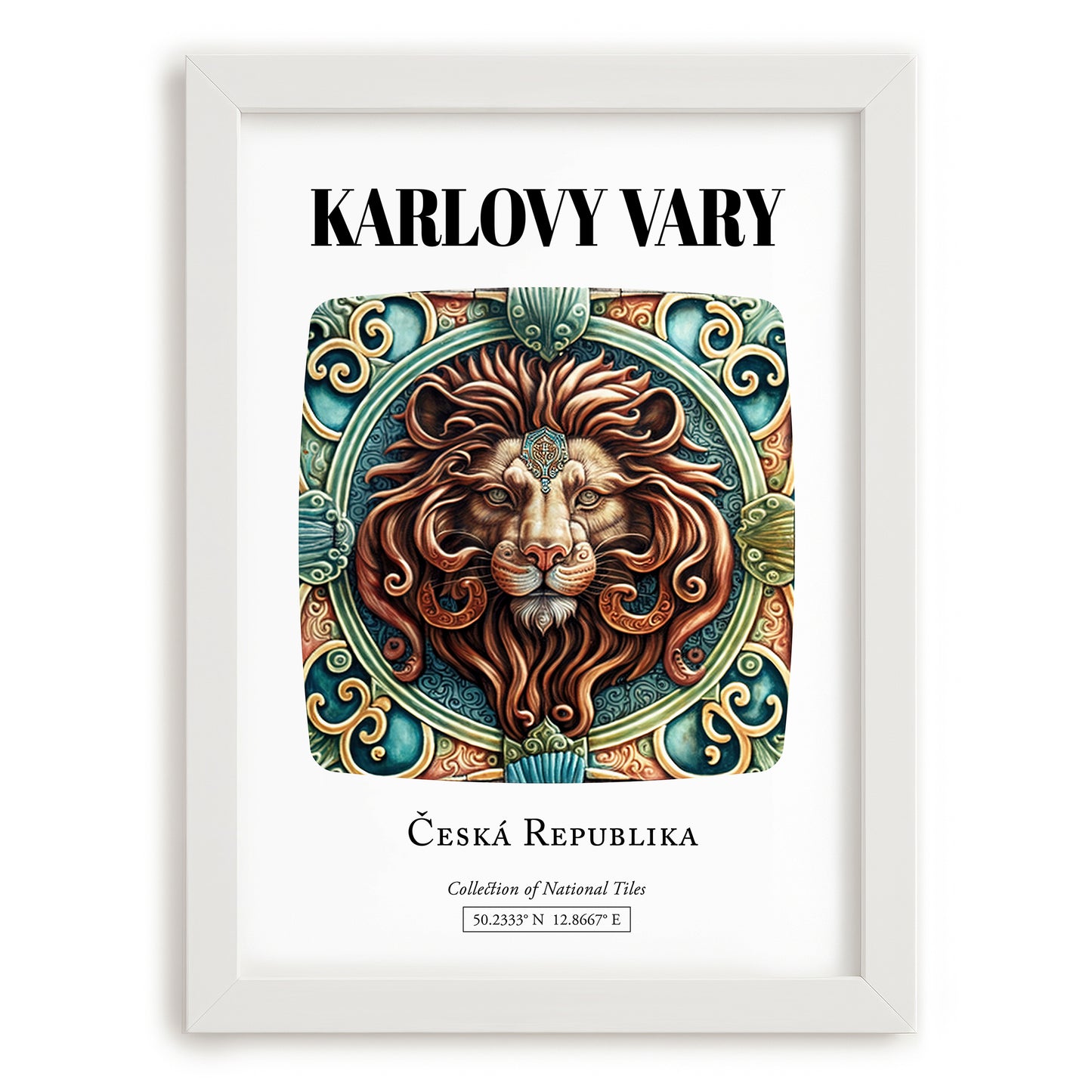 Karlovy Vary, Czech Republic – Travel Print, placed in minimal white frame