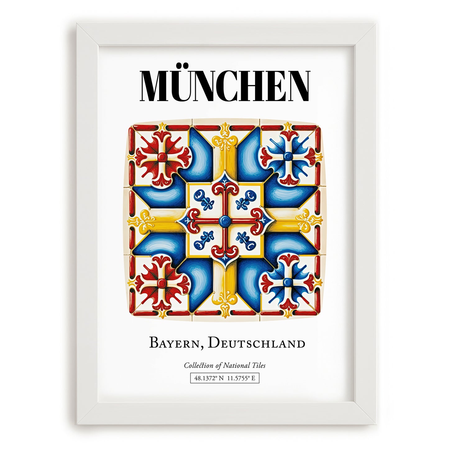München, Germany – Travel Memories Wall Print, placed in minimal white frame