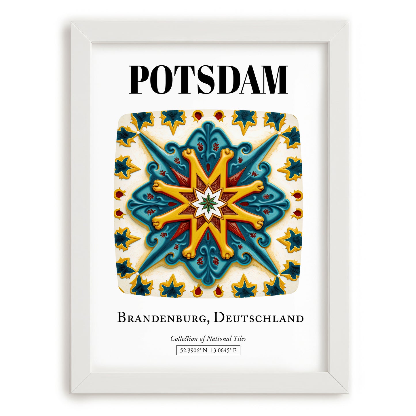 Potsdam, Germany – Travel Poster, placed in minimal white frame