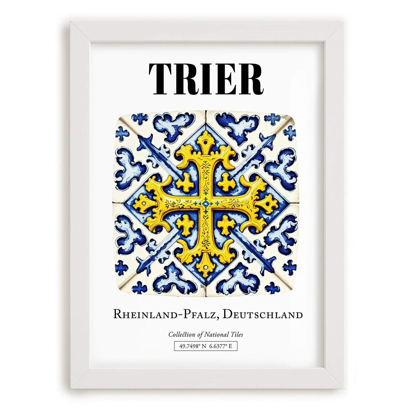 Trier, Germany – Travel Print, placed in minimal white frame