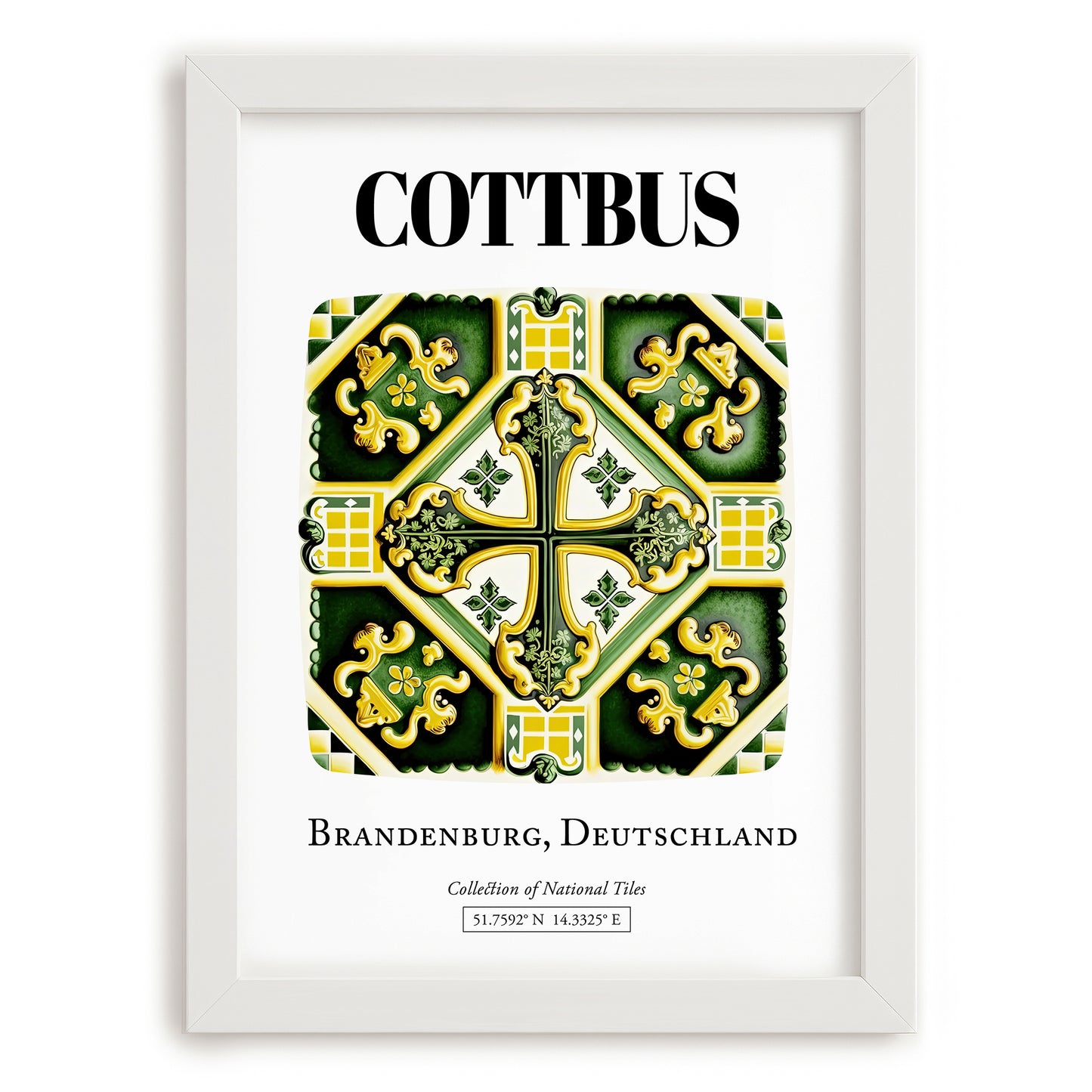Cottbus, Germany – National Pride Wall Decor, placed in minimal white frame