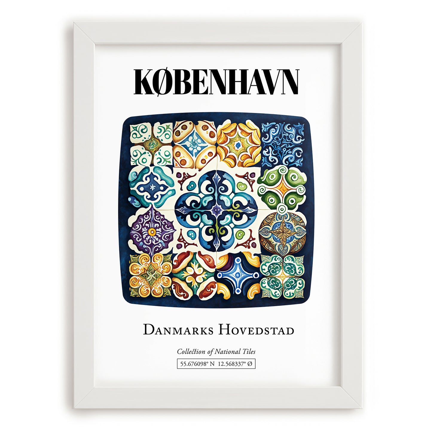 København, Denmark – National Pride Wall Decor, placed in minimal white frame