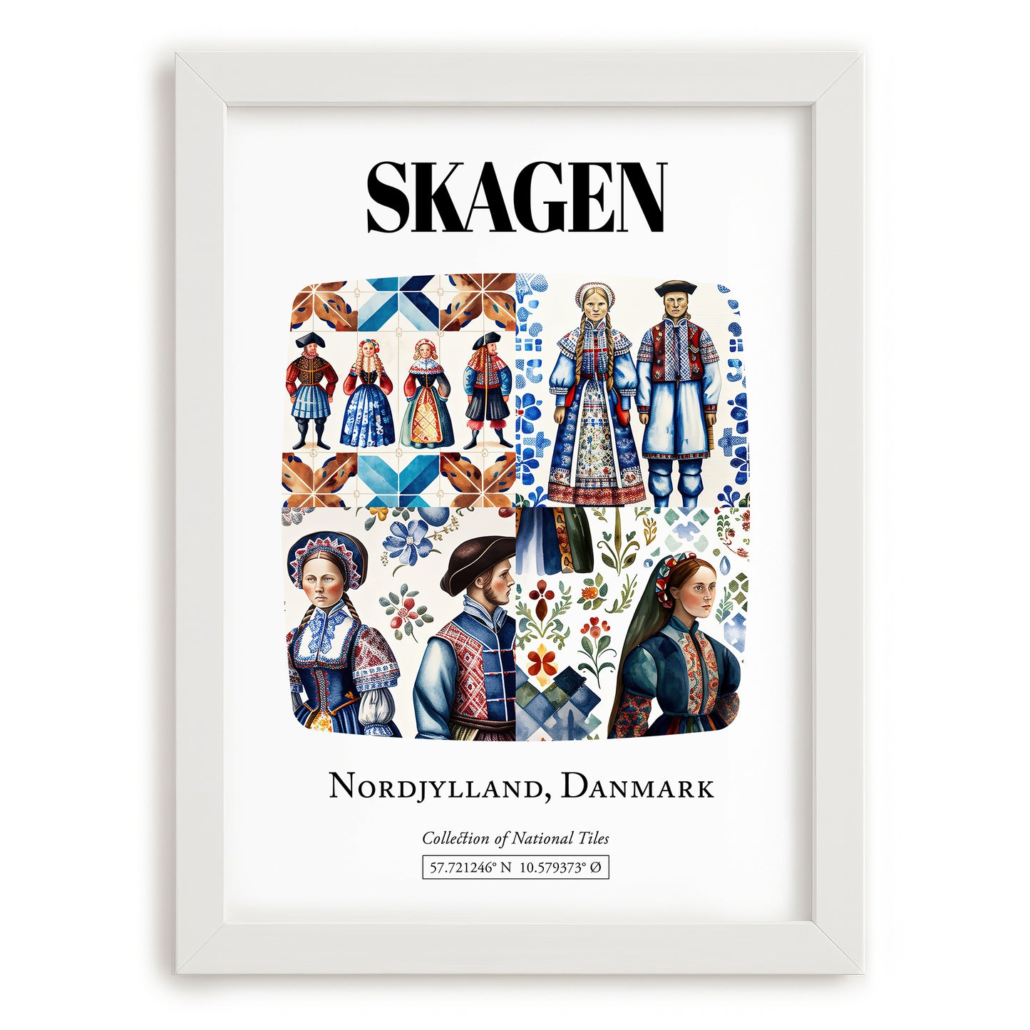 Skagen, Denmark – Travel Poster, placed in minimal white frame