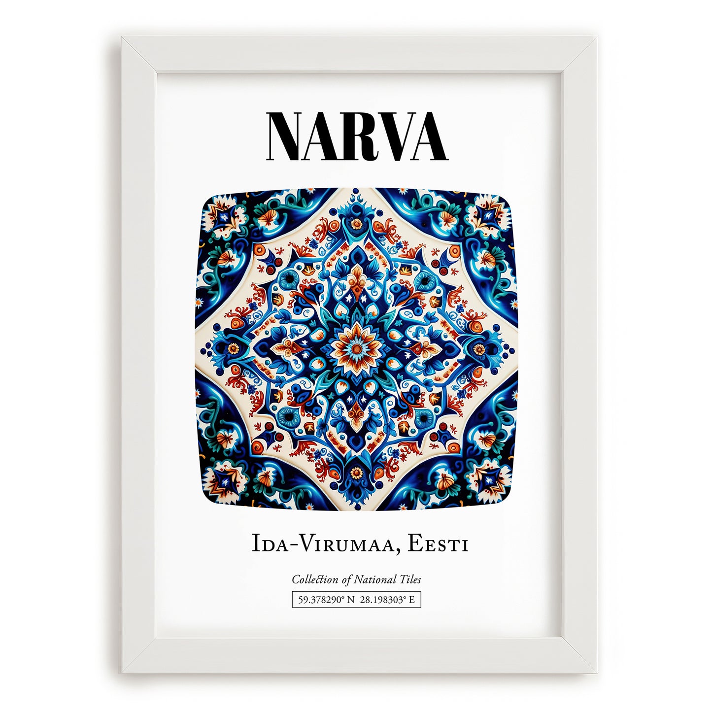 Narva, Estonia – Travel Wall Art, placed in minimal white frame