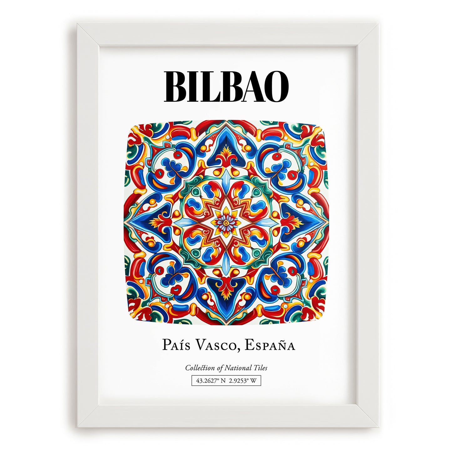Bilbao, Spain – Travel Memories Wall Print, placed in minimal white frame