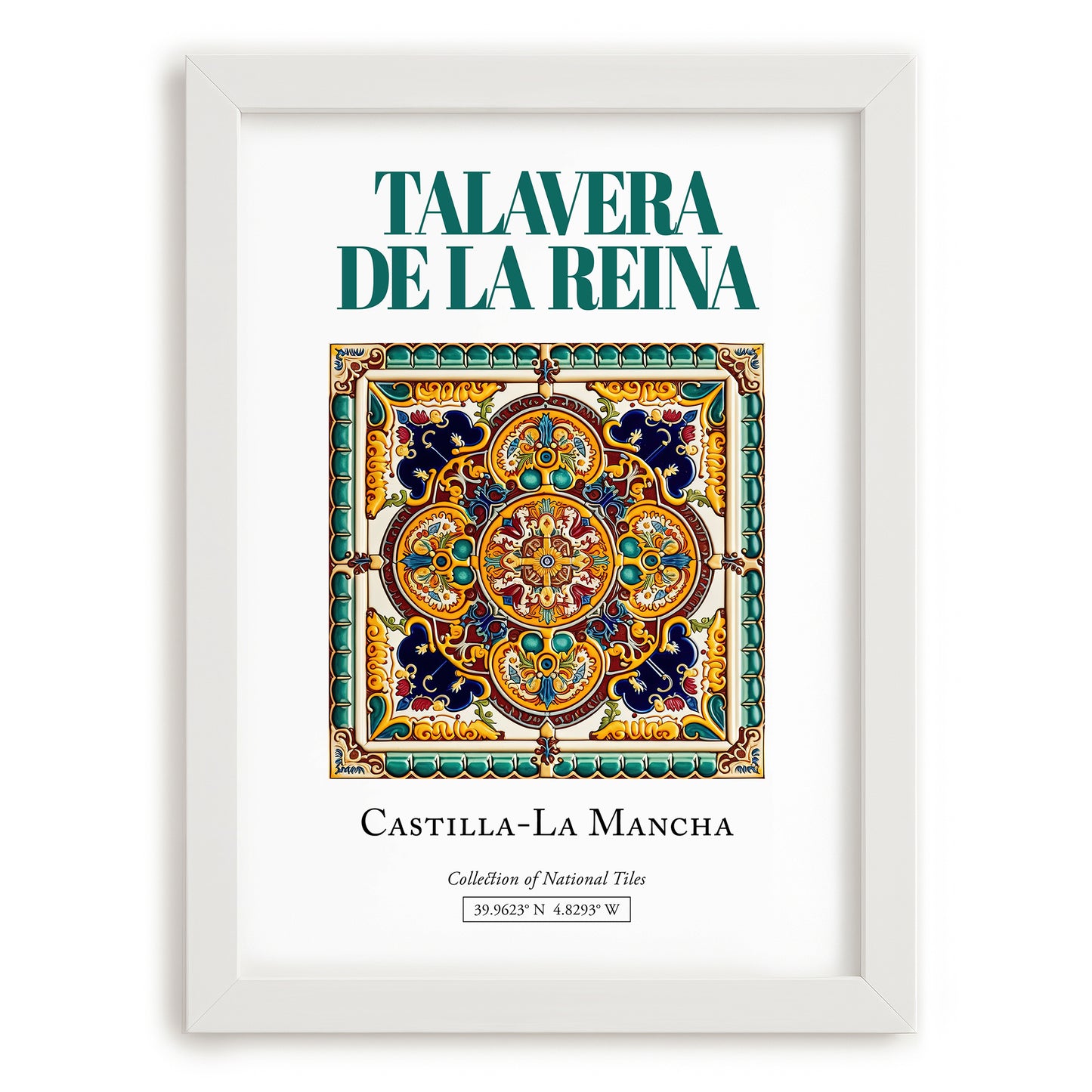 Talavera de la Reina, Spain – Historic Cities Art Print, placed in minimal white frame