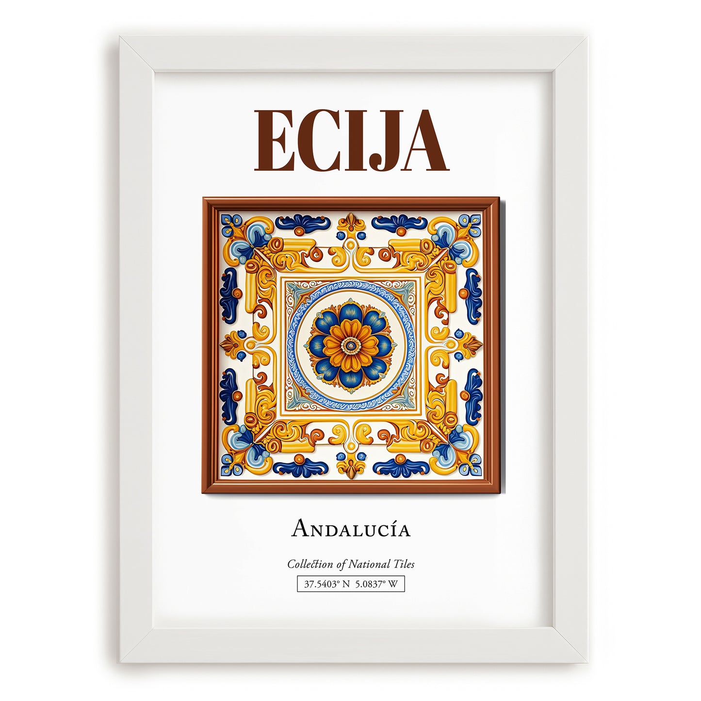 Ecija, Spain – Global Wall Art, placed in minimal white frame