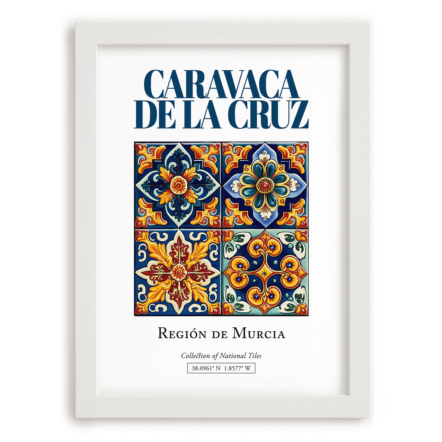 Caravaca de la Cruz, Spain – Travel Wall Art, placed in minimal white frame