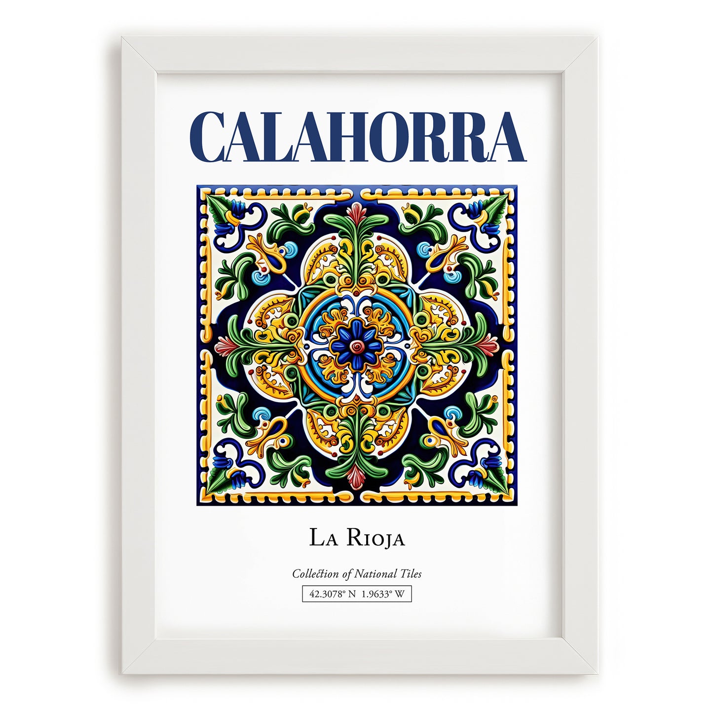 Calahorra, Spain – Travel Poster, placed in minimal white frame