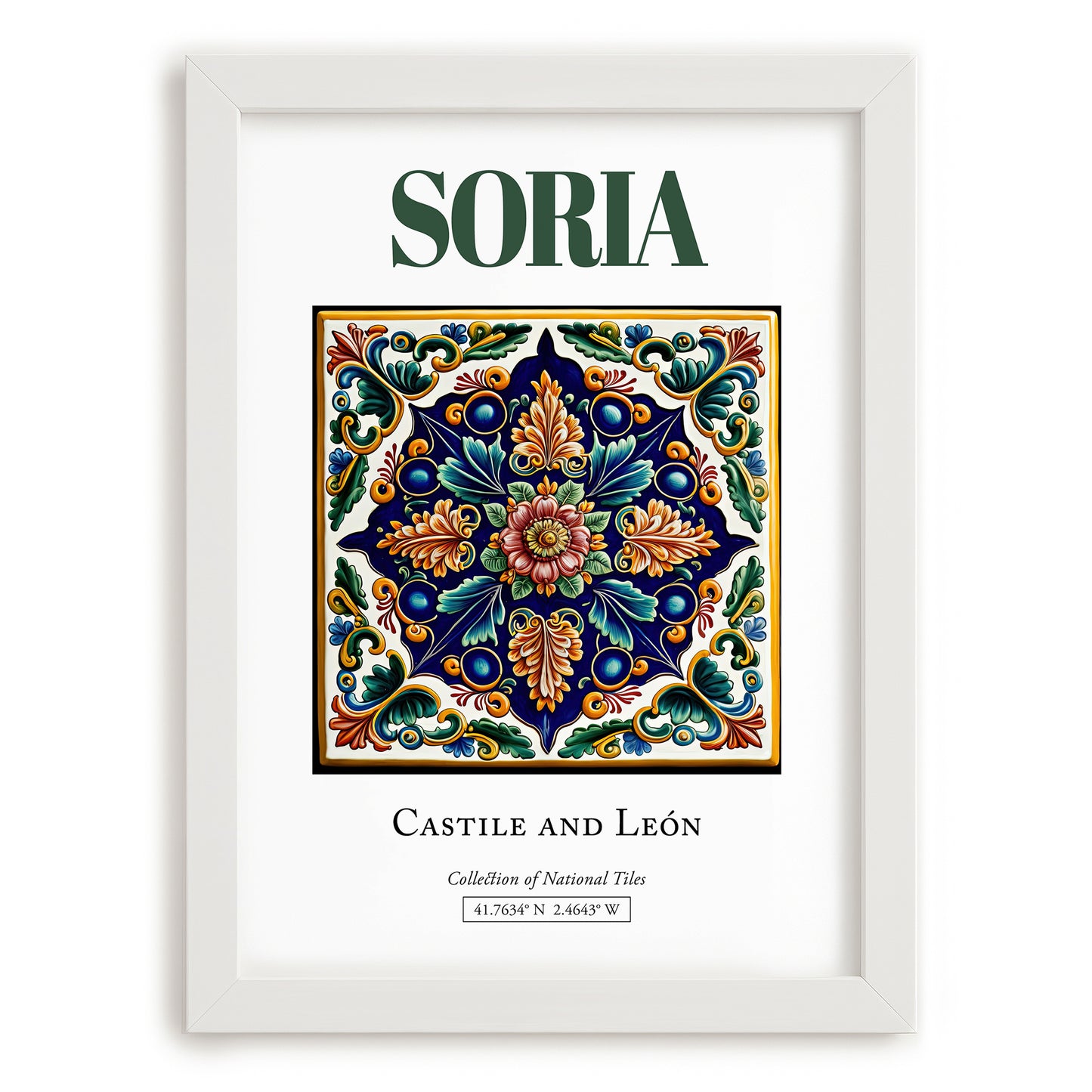 Soria, Spain – Travel Wall Art, placed in minimal white frame