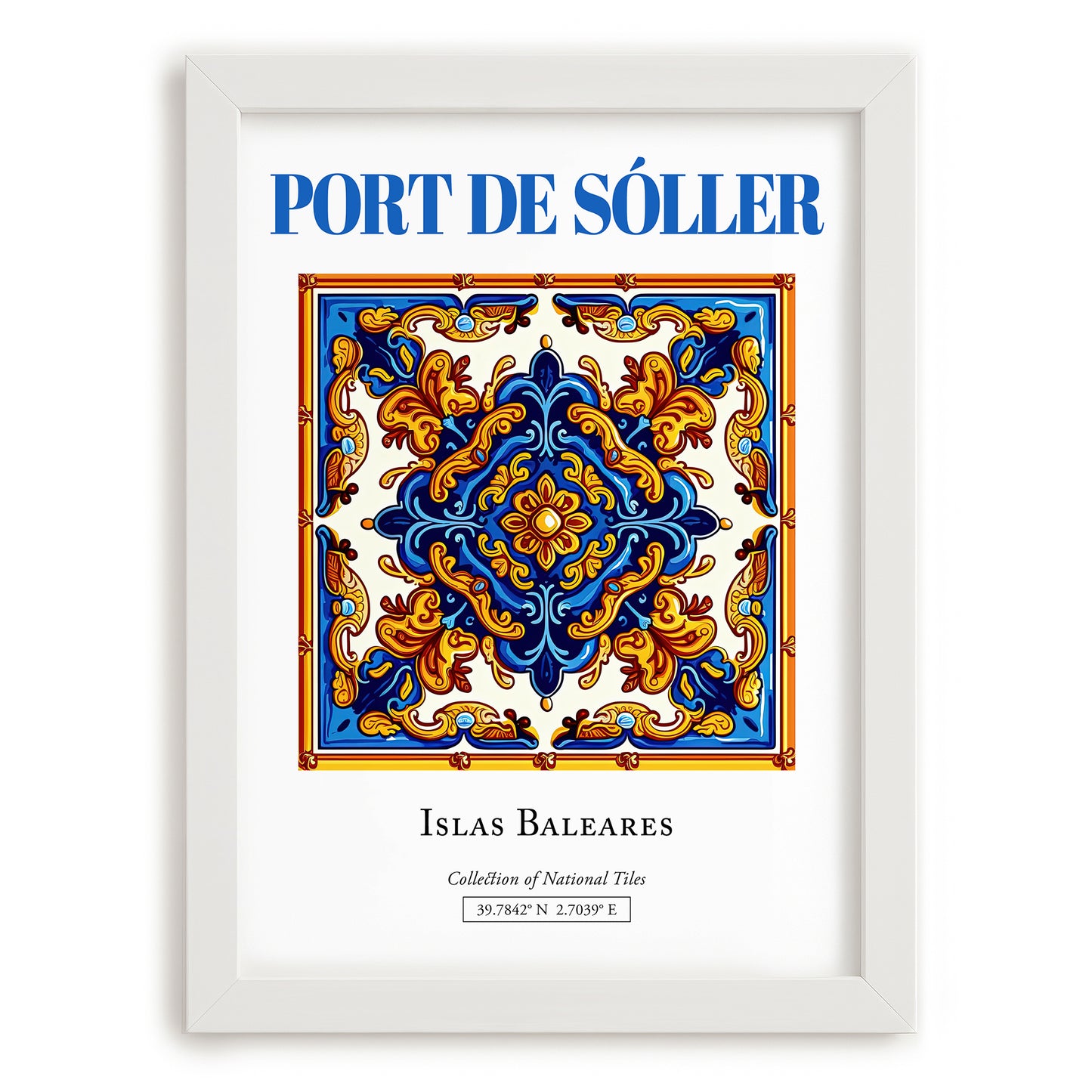 Port de Sóller, Spain – Travel Poster, placed in minimal white frame