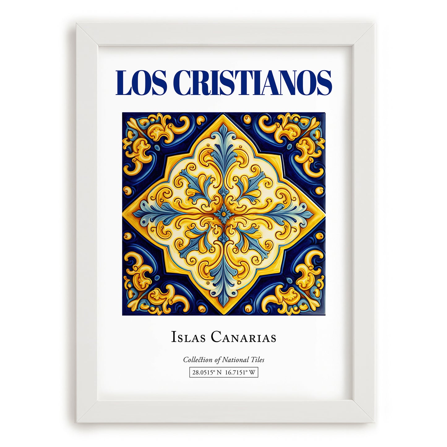 Los Cristianos, Spain – Travel Print, placed in minimal white frame