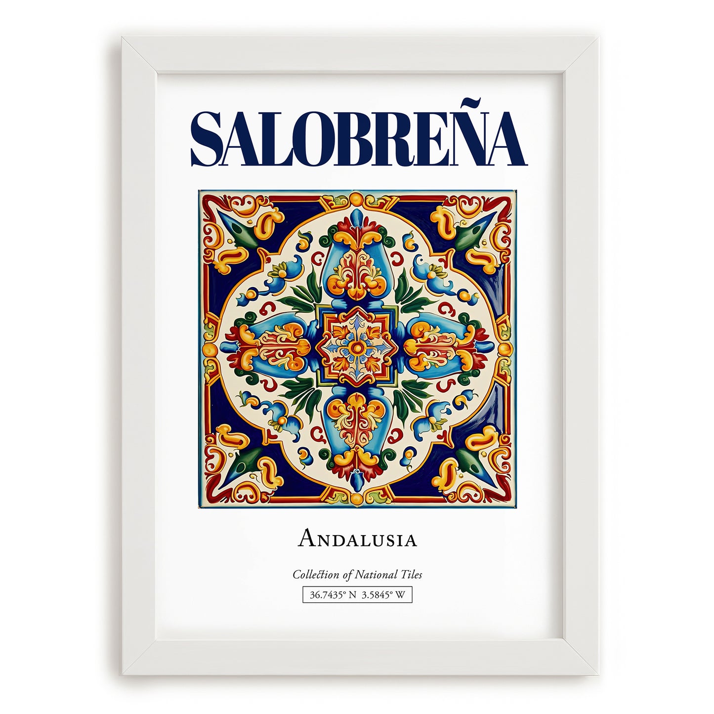 Salobreña, Spain – Travel Wall Decor, placed in minimal white frame