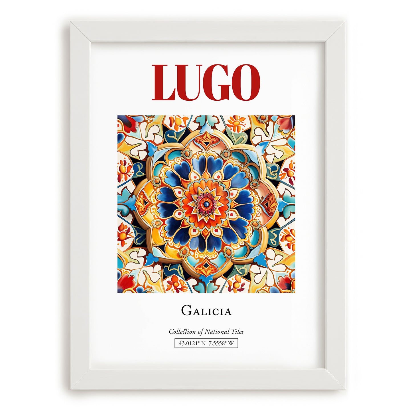 Lugo, Spain – Travel Poster, placed in minimal white frame