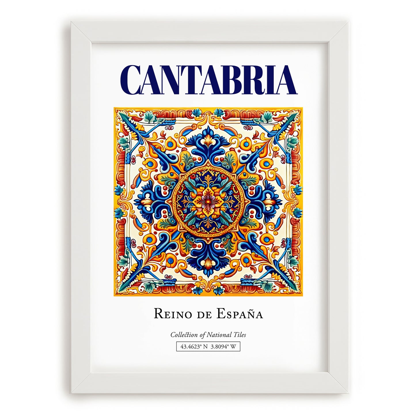 Cantabria, Spain – Travel Memories Wall Print, placed in minimal white frame