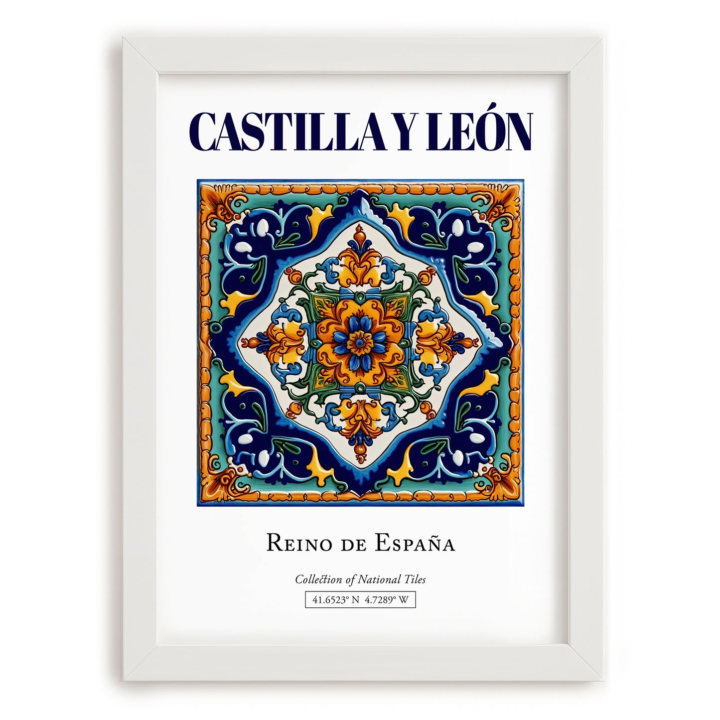 Castilla y León, Spain – Travel Wall Decor, placed in minimal white frame