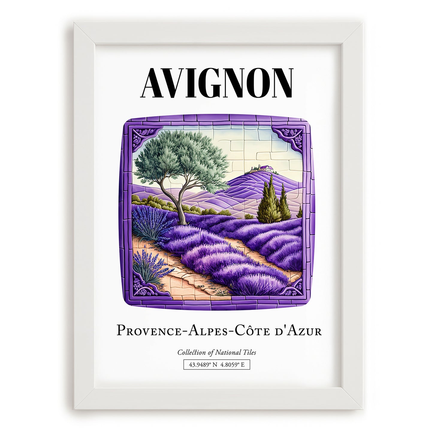 Avignon, France – Travel Memories Wall Print, placed in minimal white frame