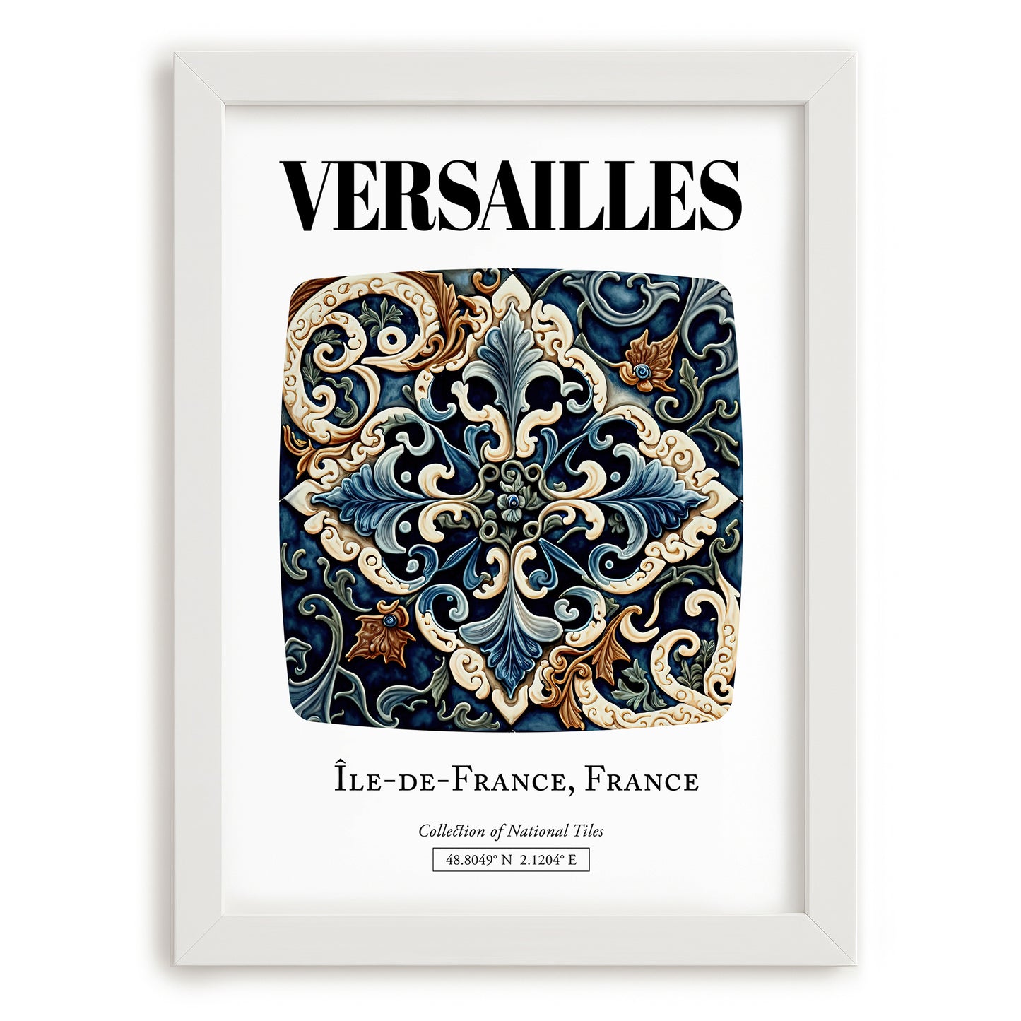 Versailles, France – Travel Print, placed in minimal white frame
