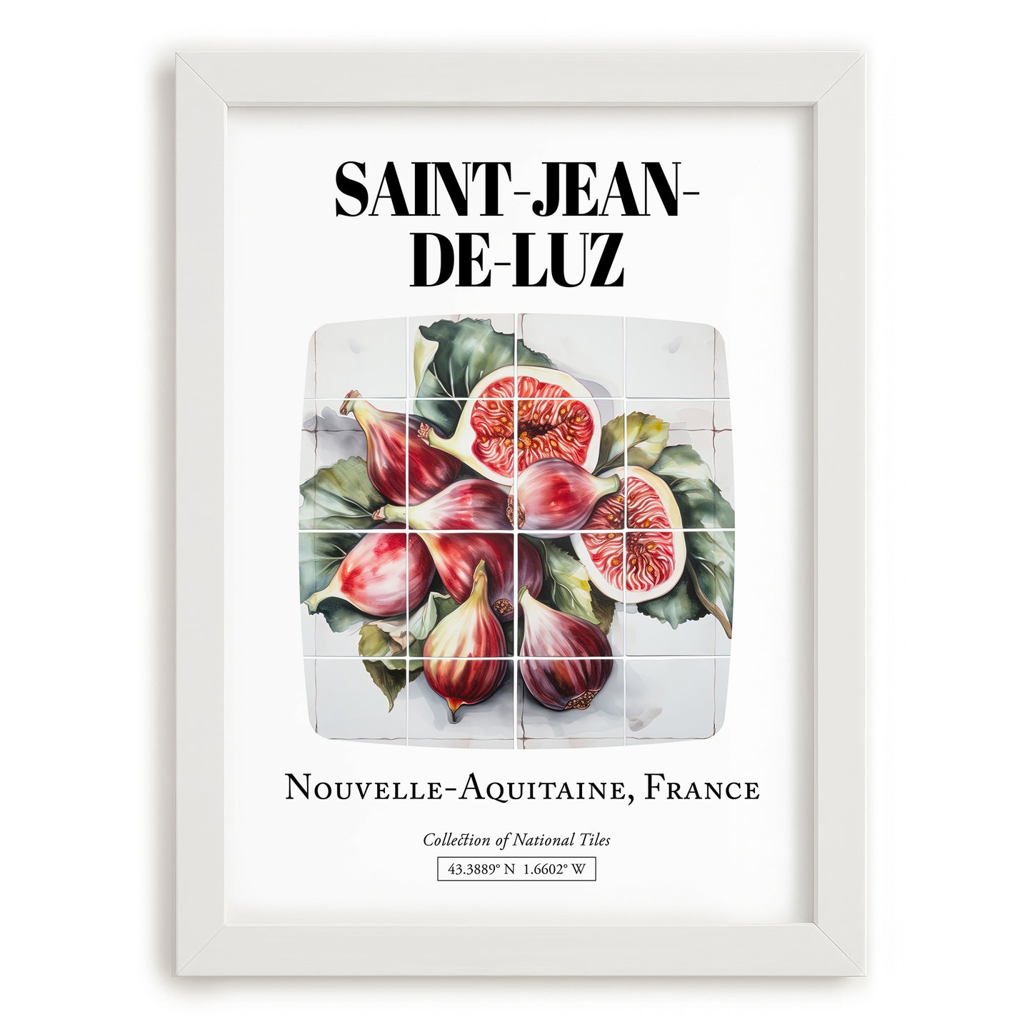 Saint-jean-de-luz, France – Vintage Travel Poster, placed in minimal white frame