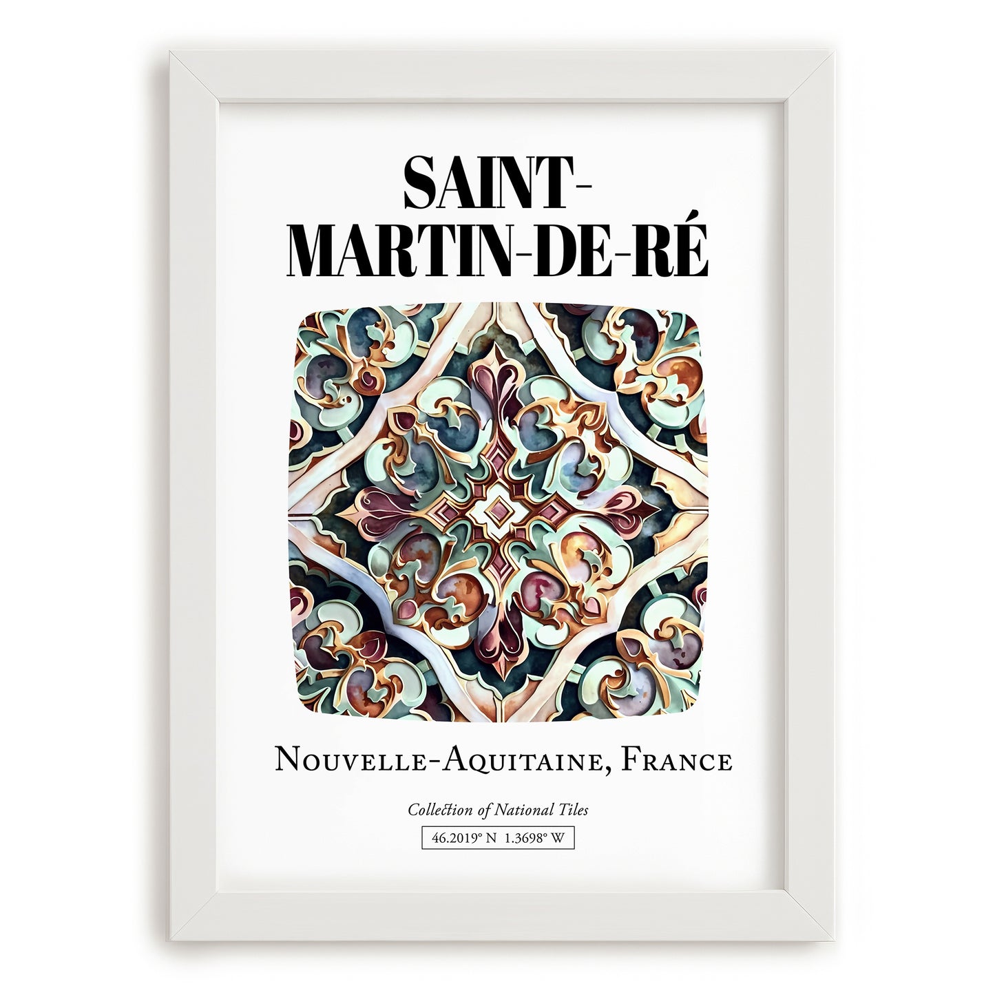 Saint-martin-de-ré, France – World Travel Art, placed in minimal white frame