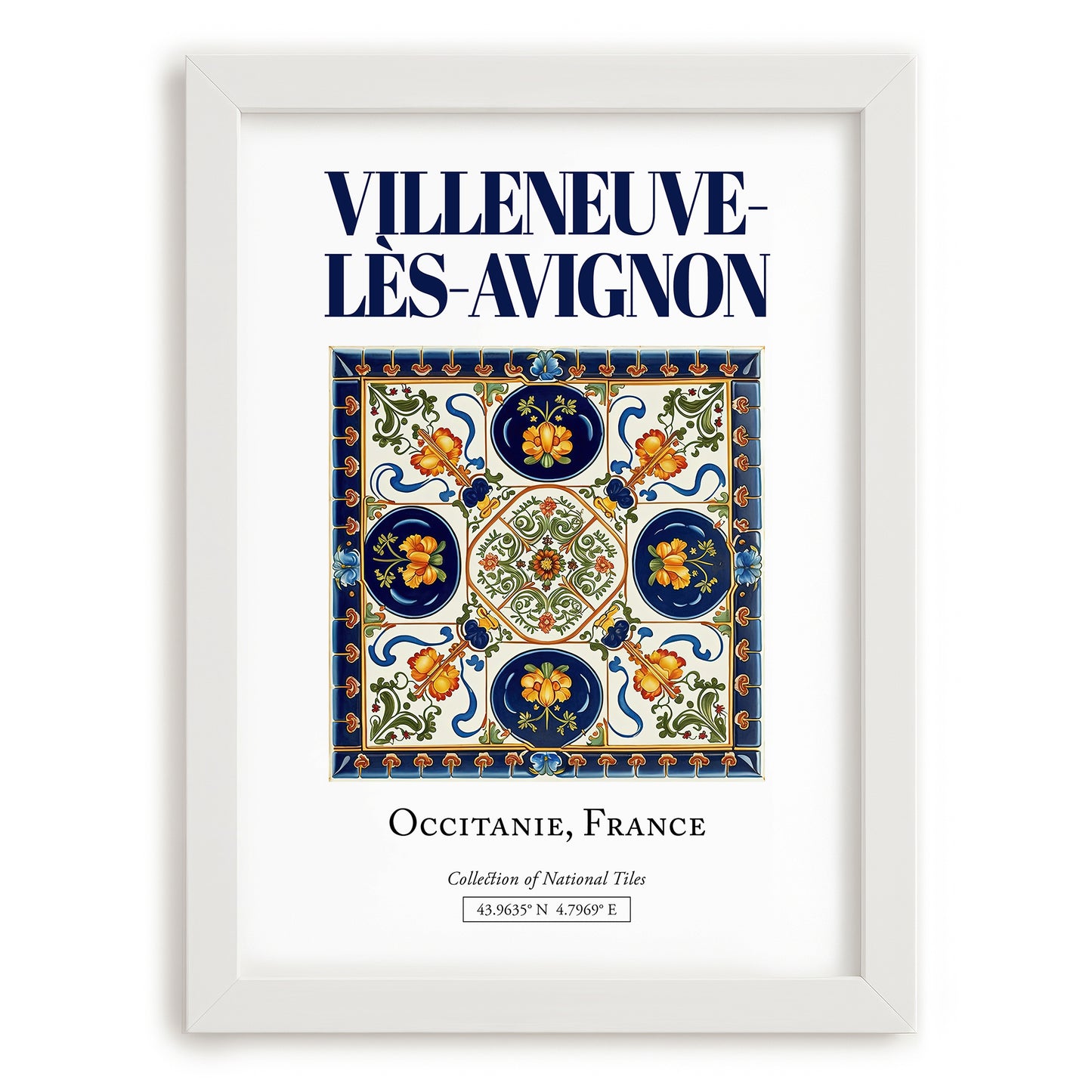 Villeneuve-lès-Avignon, France – Travel Print, placed in minimal white frame