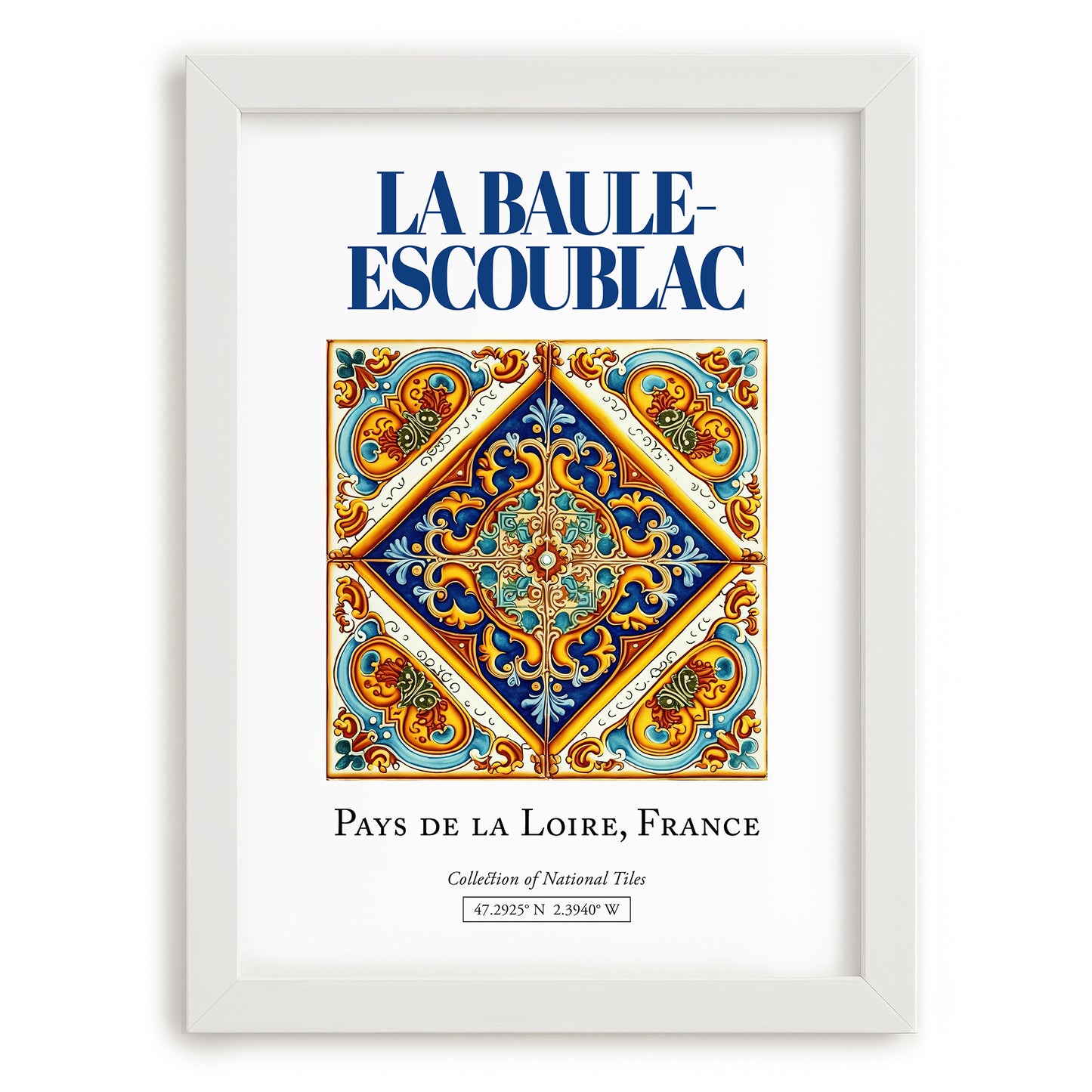 La Baule-Escoublac, France – Travel Poster, placed in minimal white frame