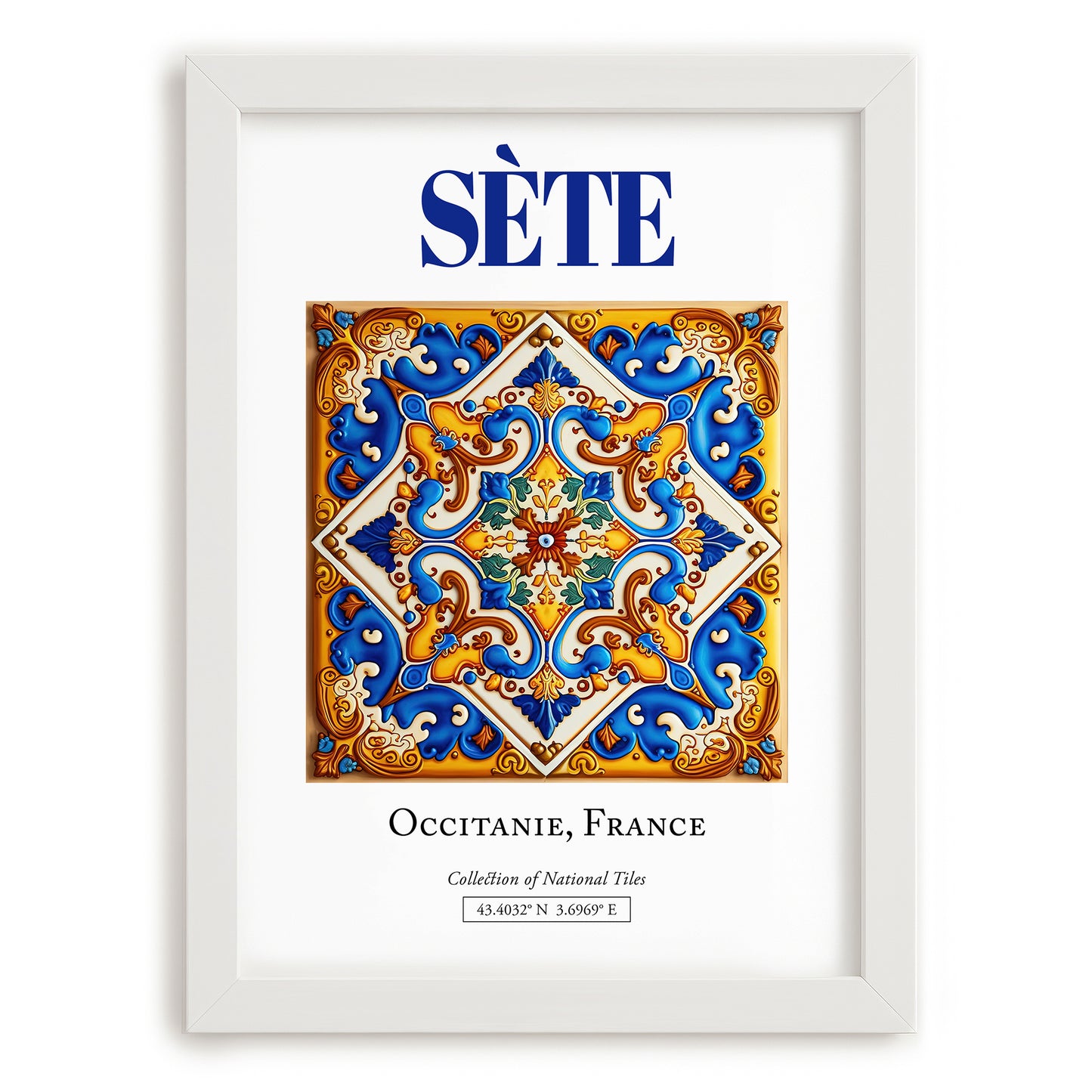 Sète, France – Travel Wall Art, placed in minimal white frame