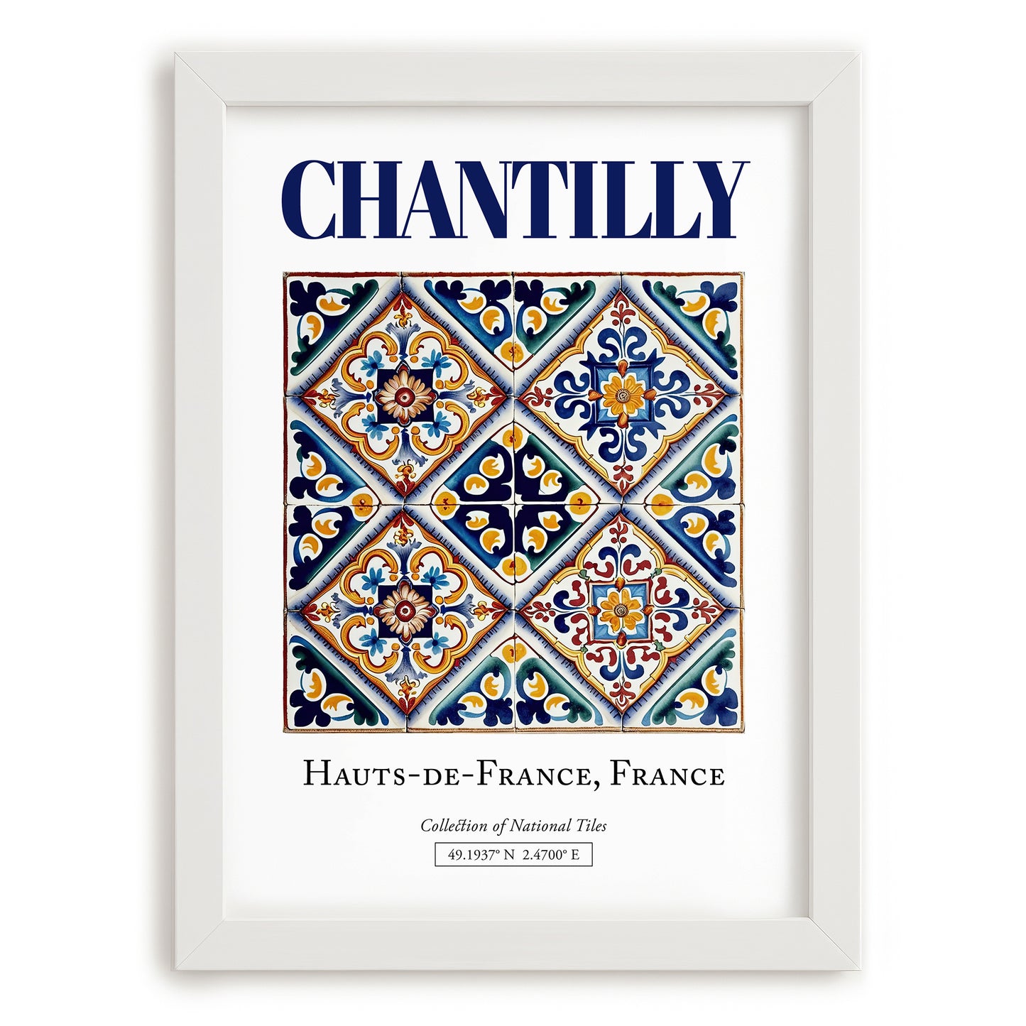 Chantilly, France – Travel Wall Art, placed in minimal white frame