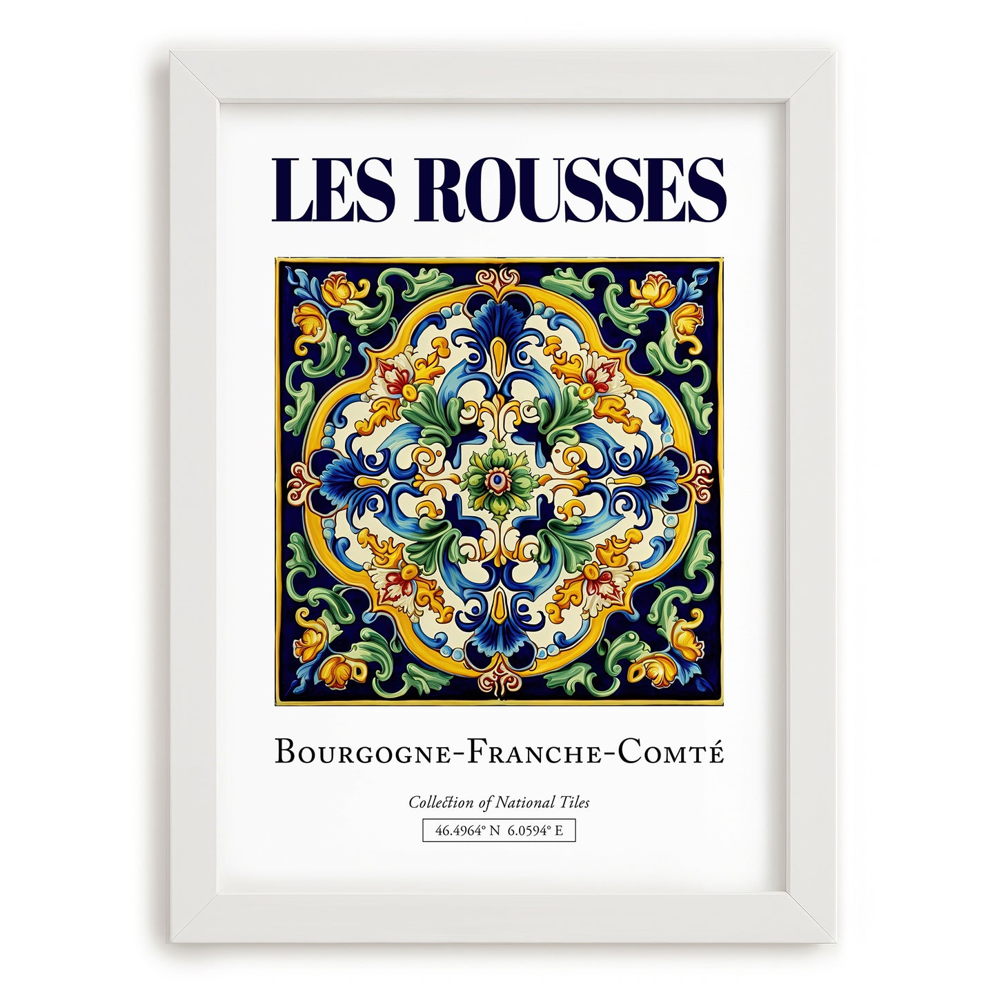 Les Rousses, France – World Heritage Travel Poster, placed in minimal white frame
