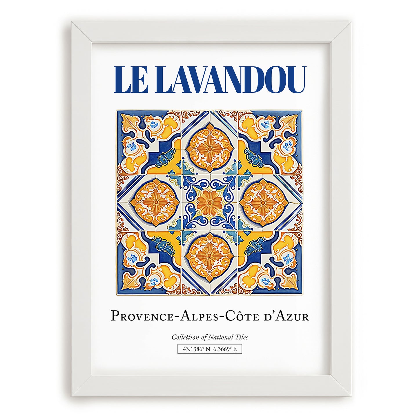 Le Lavandou, France – Travel Destination Art, placed in minimal white frame