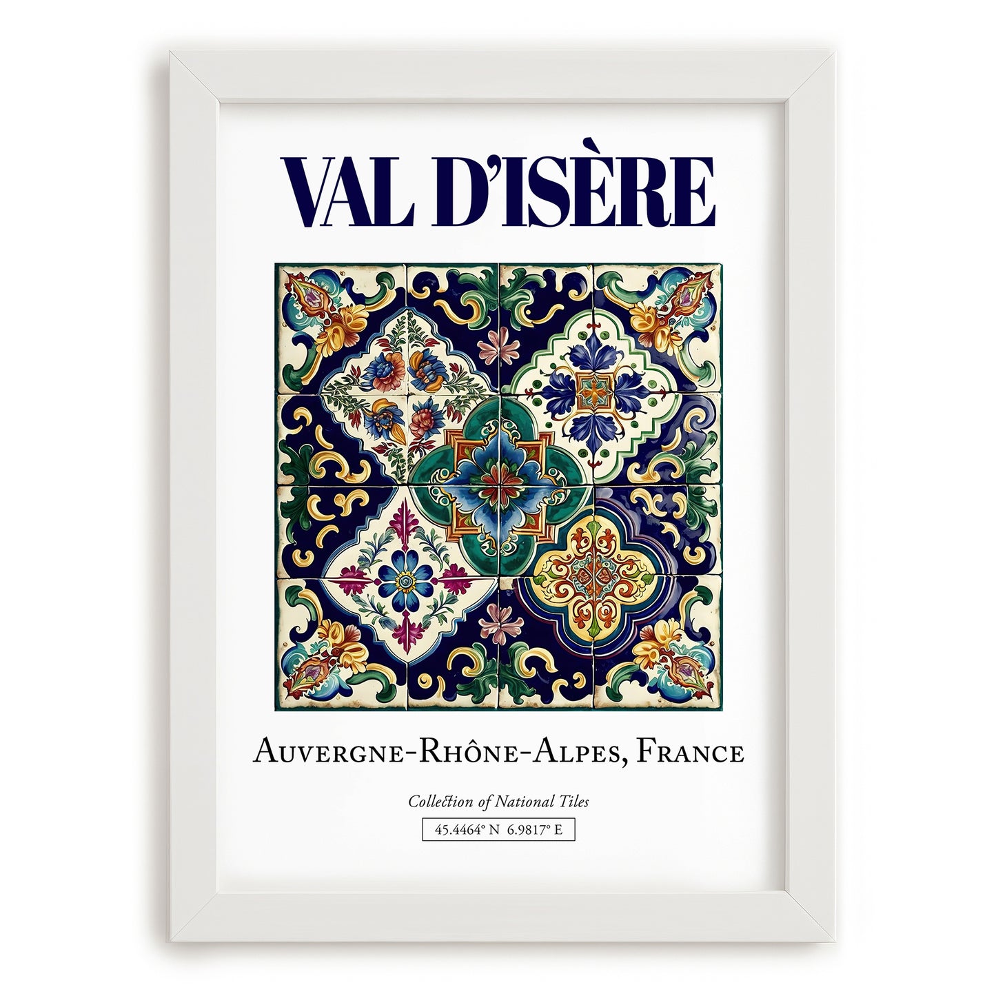 Val d'Isère, France – Global Cities Wall Print, placed in minimal white frame