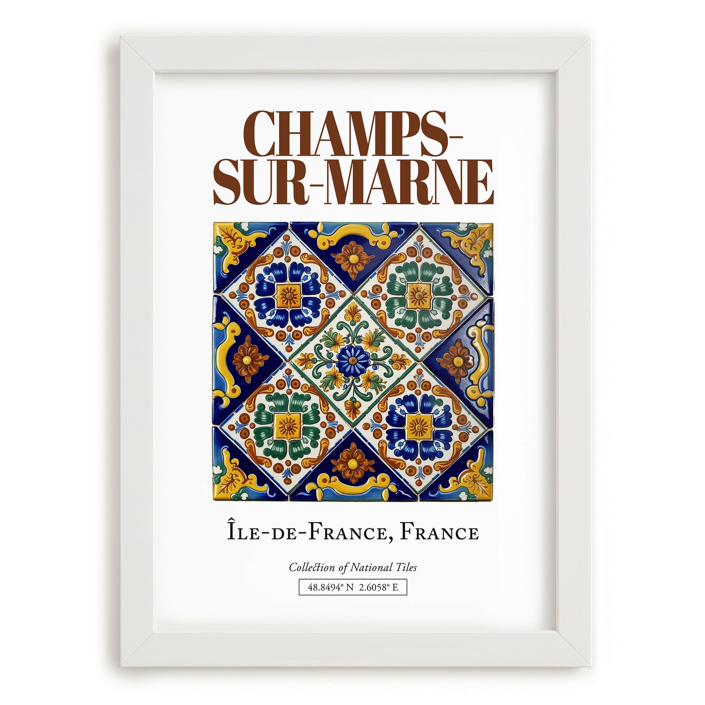 Champs-sur-Marne, France – Country Culture Poster, placed in minimal white frame