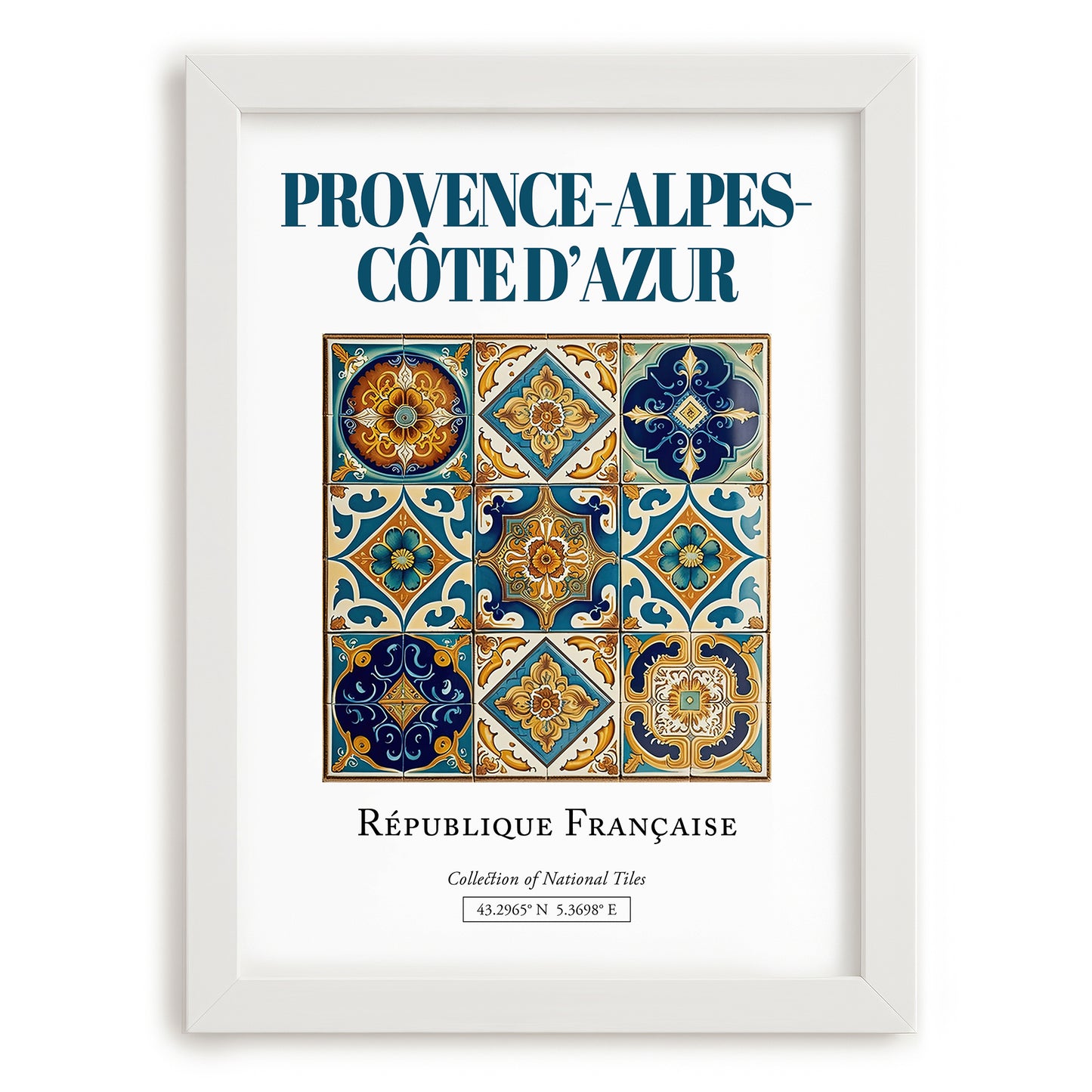 Provence-Alpes-Côte d'Azur, France – Wanderlust Wall Decor, placed in minimal white frame