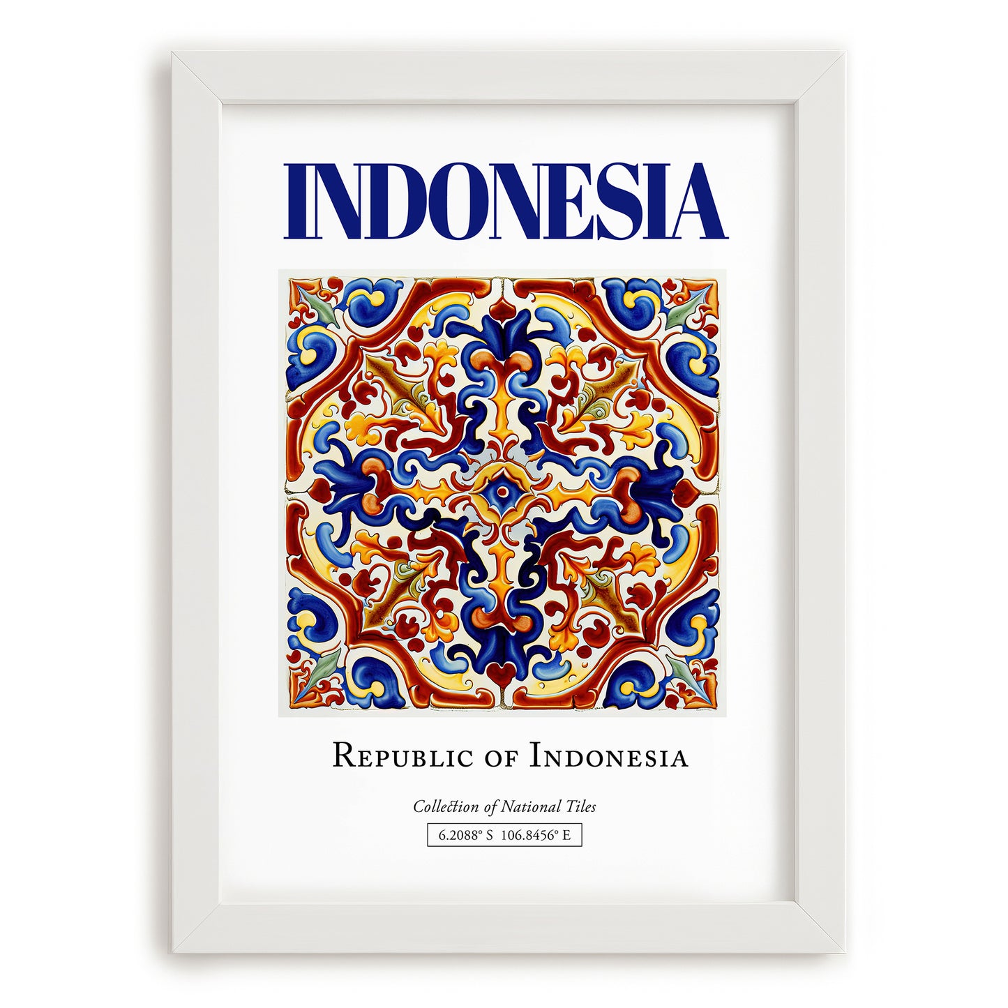 Indonesia, Indonesia – Travel Memories Wall Print, placed in minimal white frame